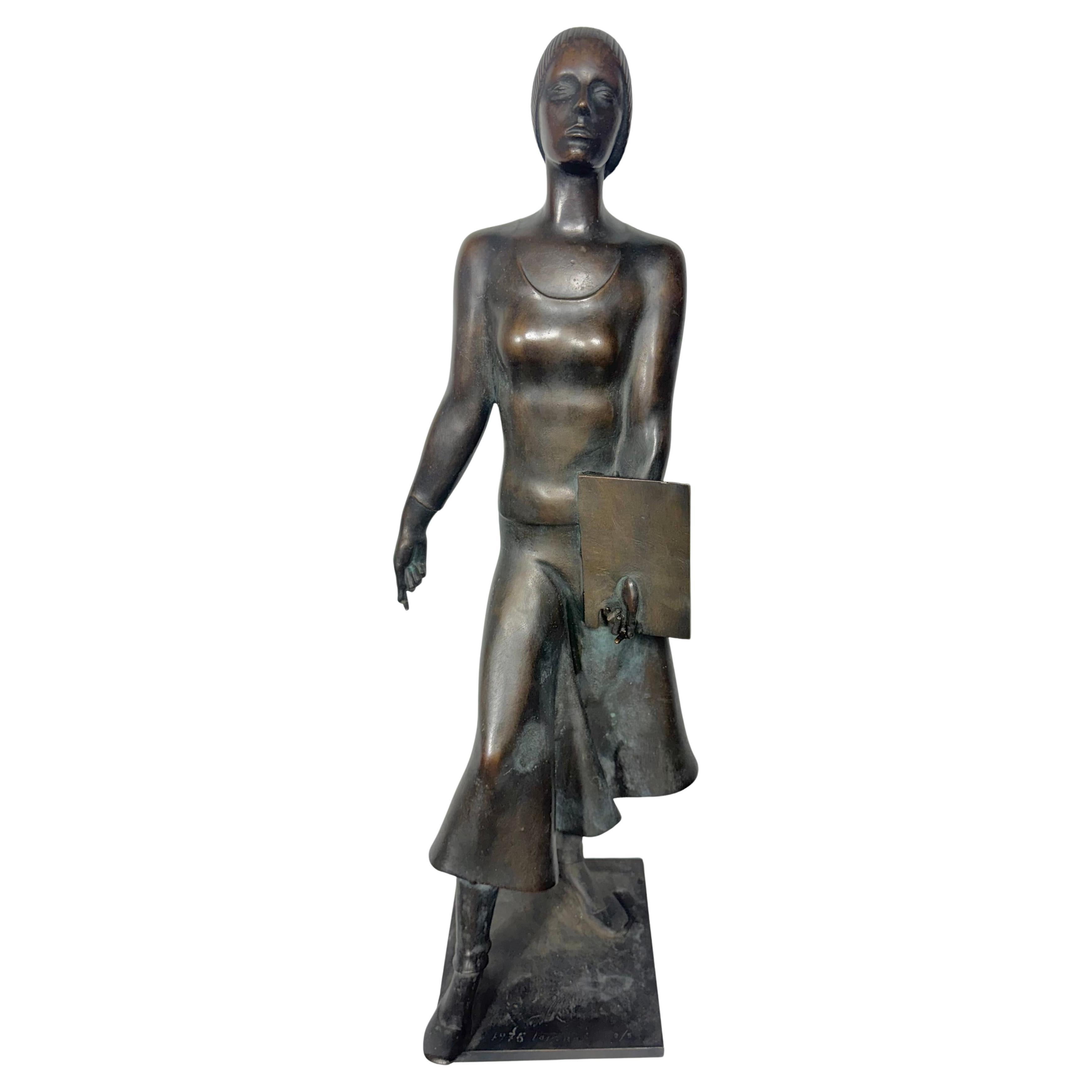 Femme en bronze de style Art Déco par Vladimir Emilevich Gorevoy c1975. 2/5 en vente