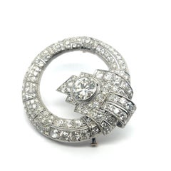 Art Deco Style Brooch with Old Cut Diamonds in Platinum 950