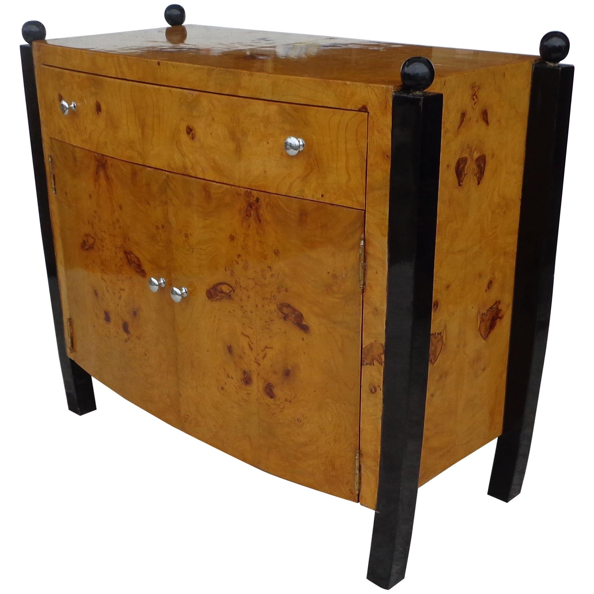 Art Deco Style Burl Cabinet Sideboard Server