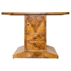 Art Deco Style Burl Console Table with Drawers Art Deco Style Burl Console Table with Drawers
