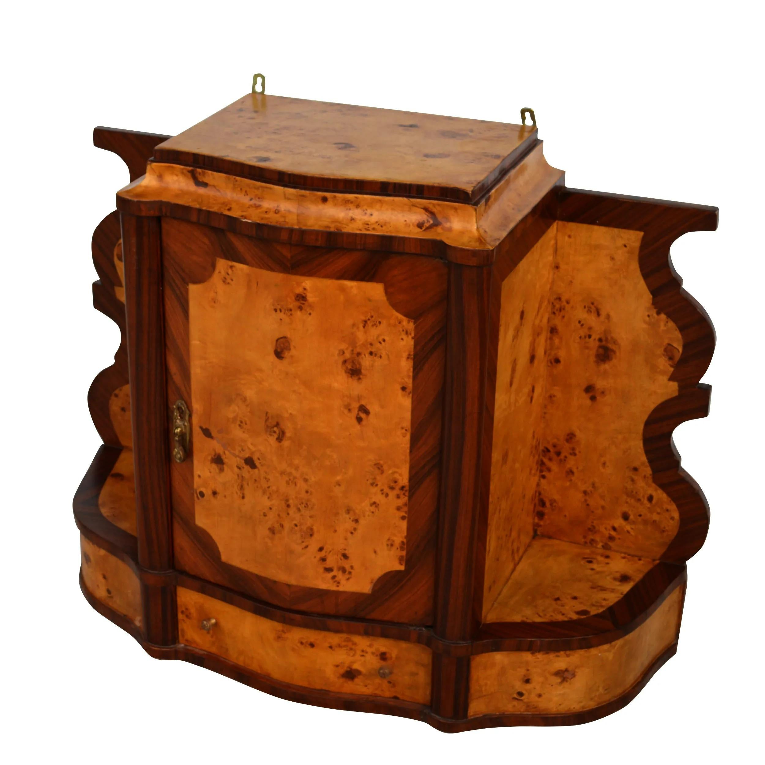 Art Deco Style Burl Hanging Apothecary Cabinet For Sale 1