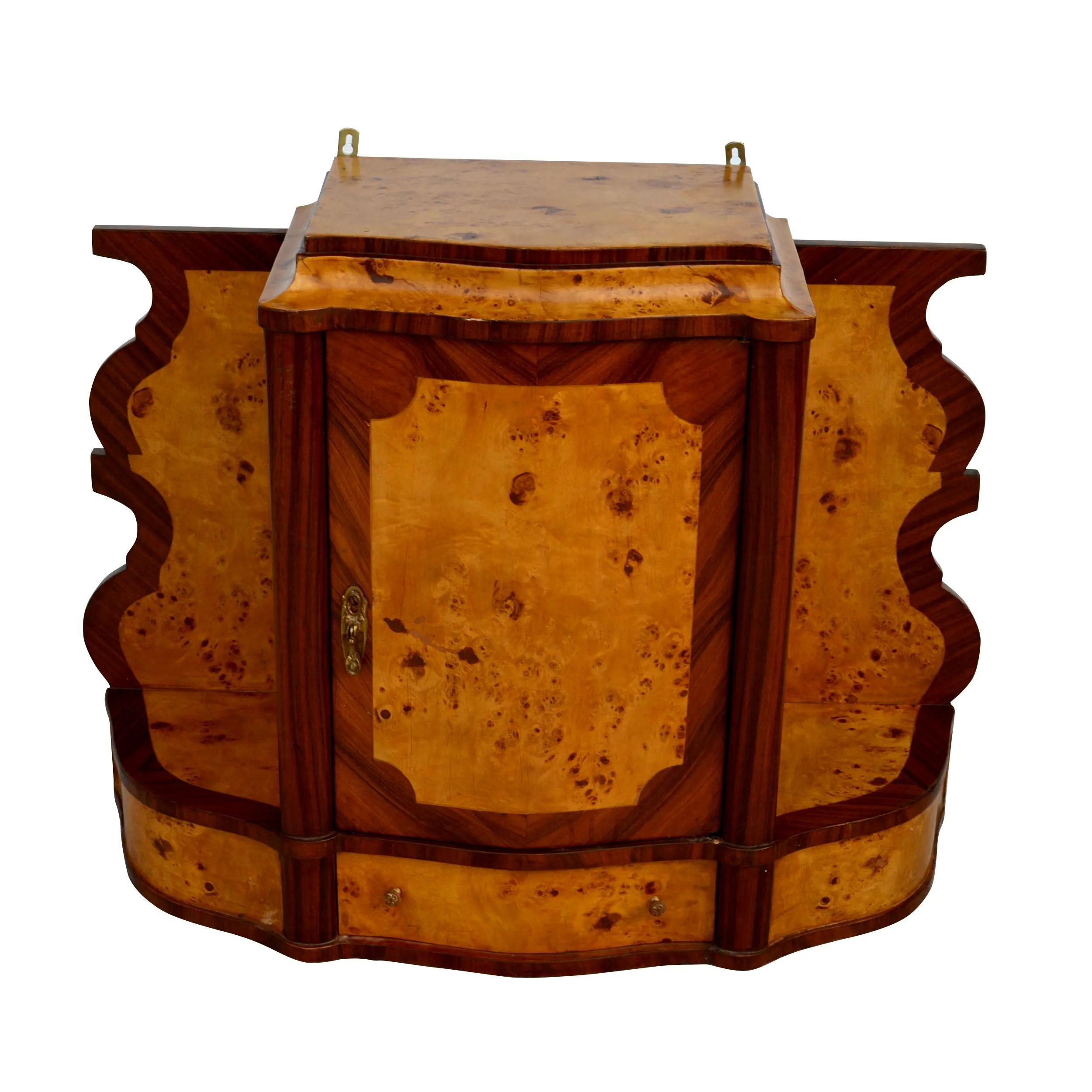 Art Deco Style Burl Hanging Apothecary Cabinet For Sale 2