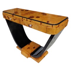 Art Deco Style Burl Pedestal Console