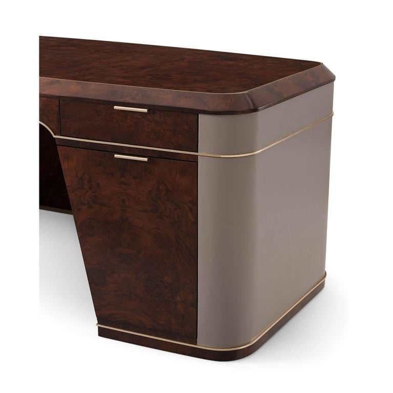 Art Deco Style Burl Pedestal Desk at 1stDibs art deco desk, art deco