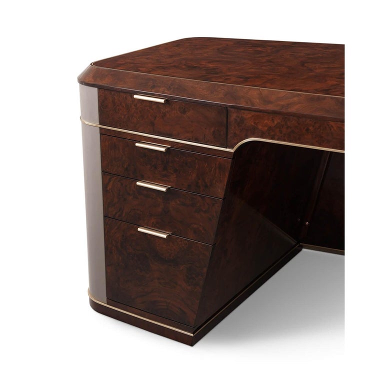 Art Deco Style Burl Pedestal Desk at 1stDibs art deco desk, art deco