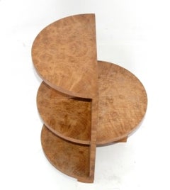 Art Deco Style Burl Wood End Table Mid Century Modern