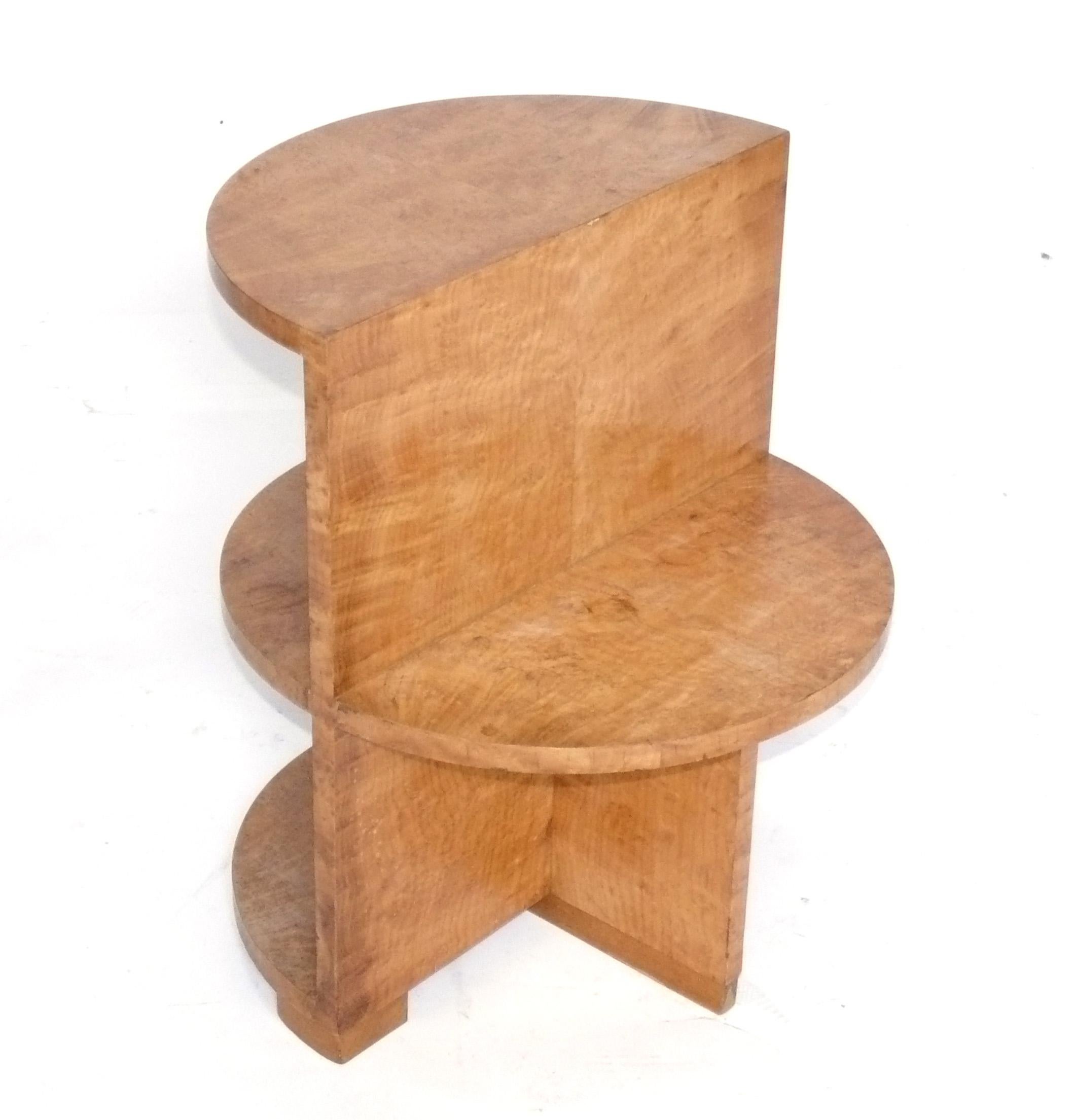 Art déco Table d'appoint en bois de ronce style Art Déco Moderne en vente