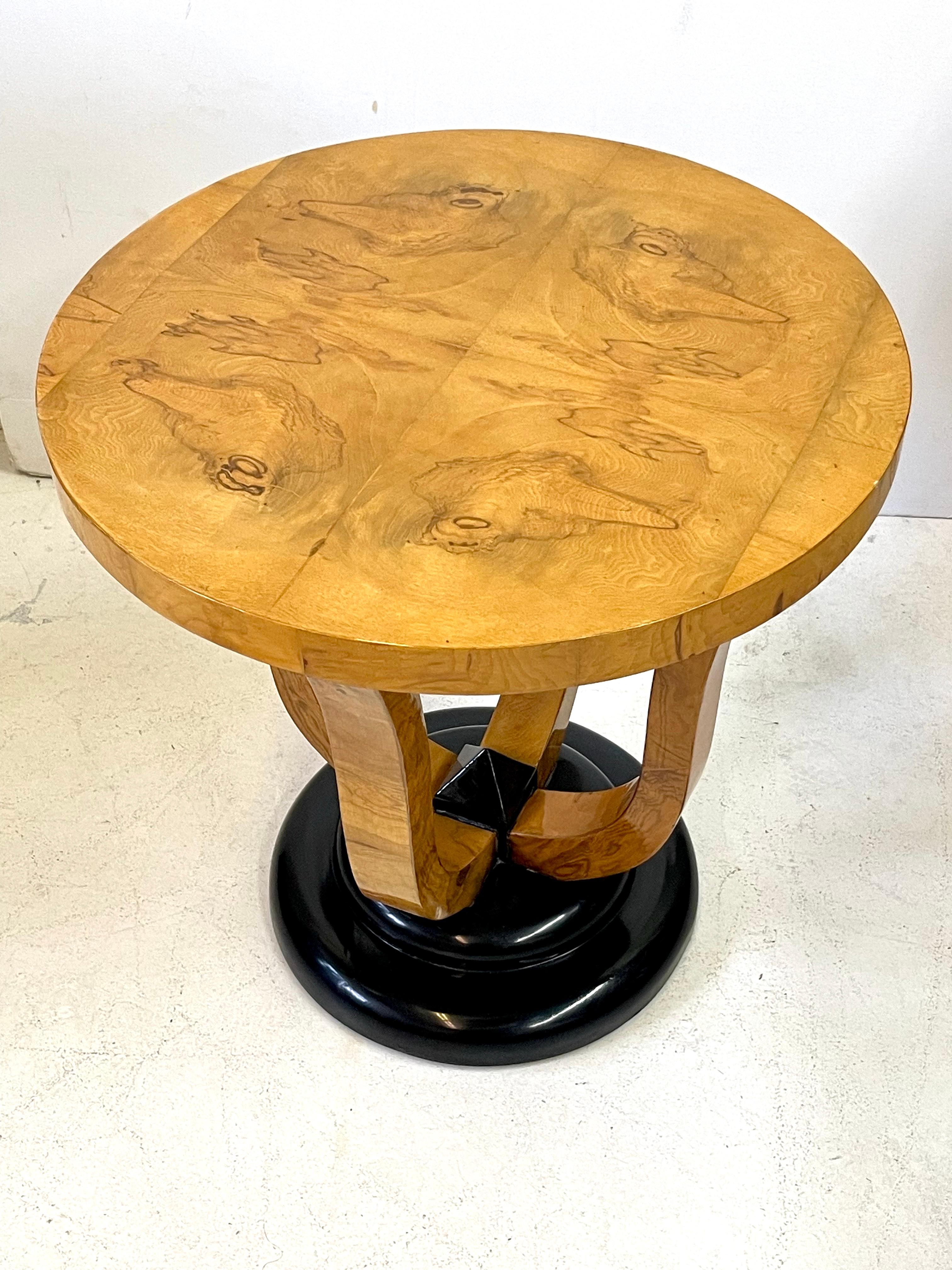 Art Deco Style Burl Wood Gueridon Table 4
