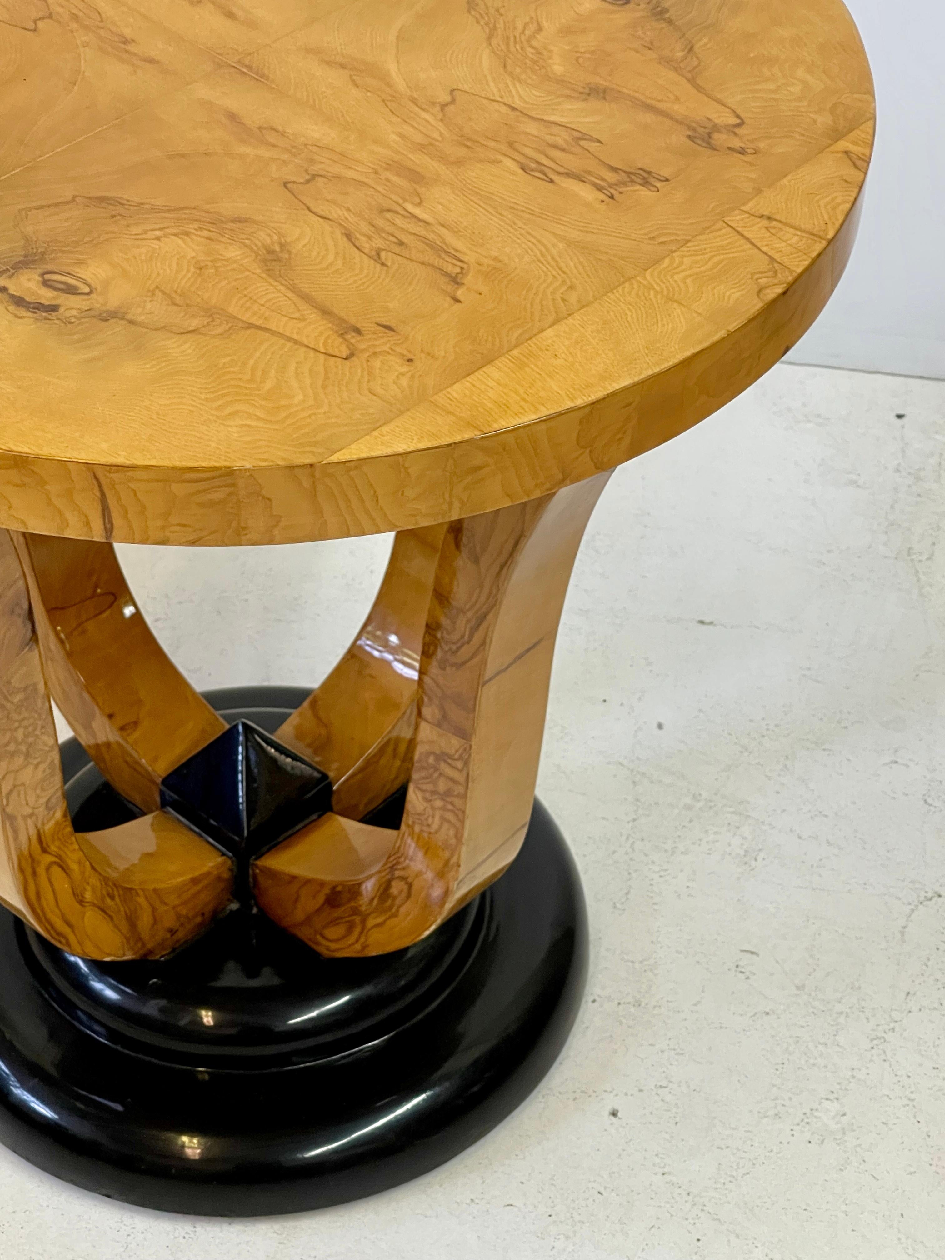 Art Deco Style Burl Wood Gueridon Table For Sale 5