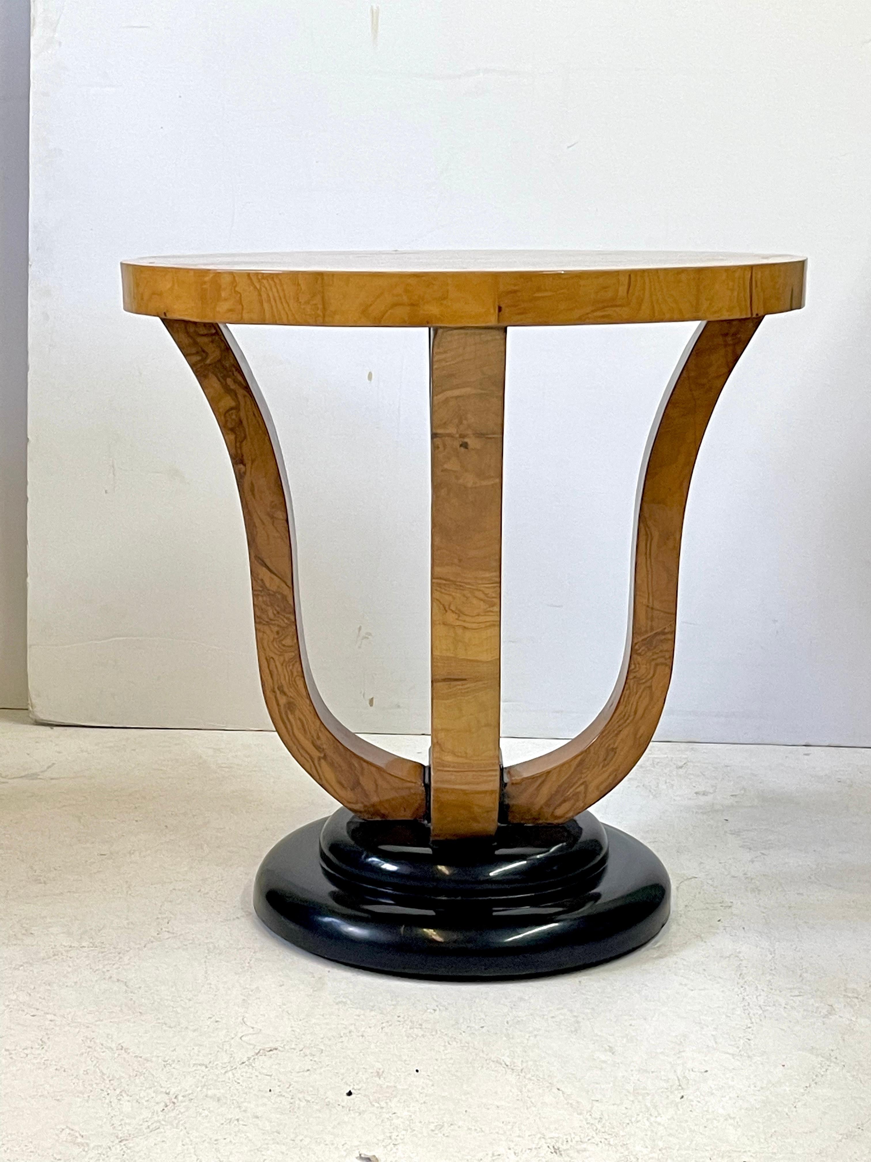 Art Deco Style Burl Wood Gueridon Table In Good Condition In Atlanta, GA