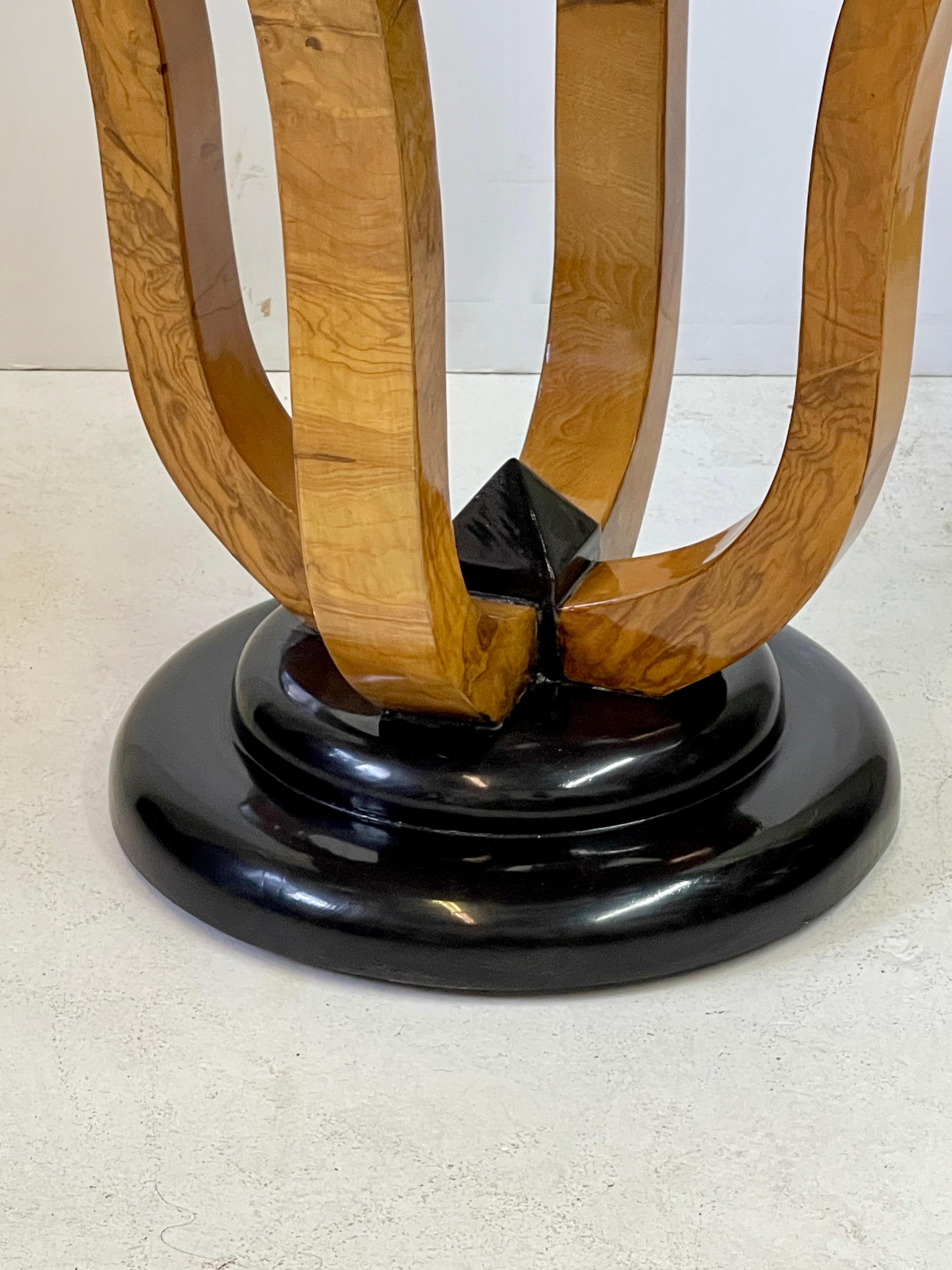 Art Deco Style Burl Wood Gueridon Table For Sale 1