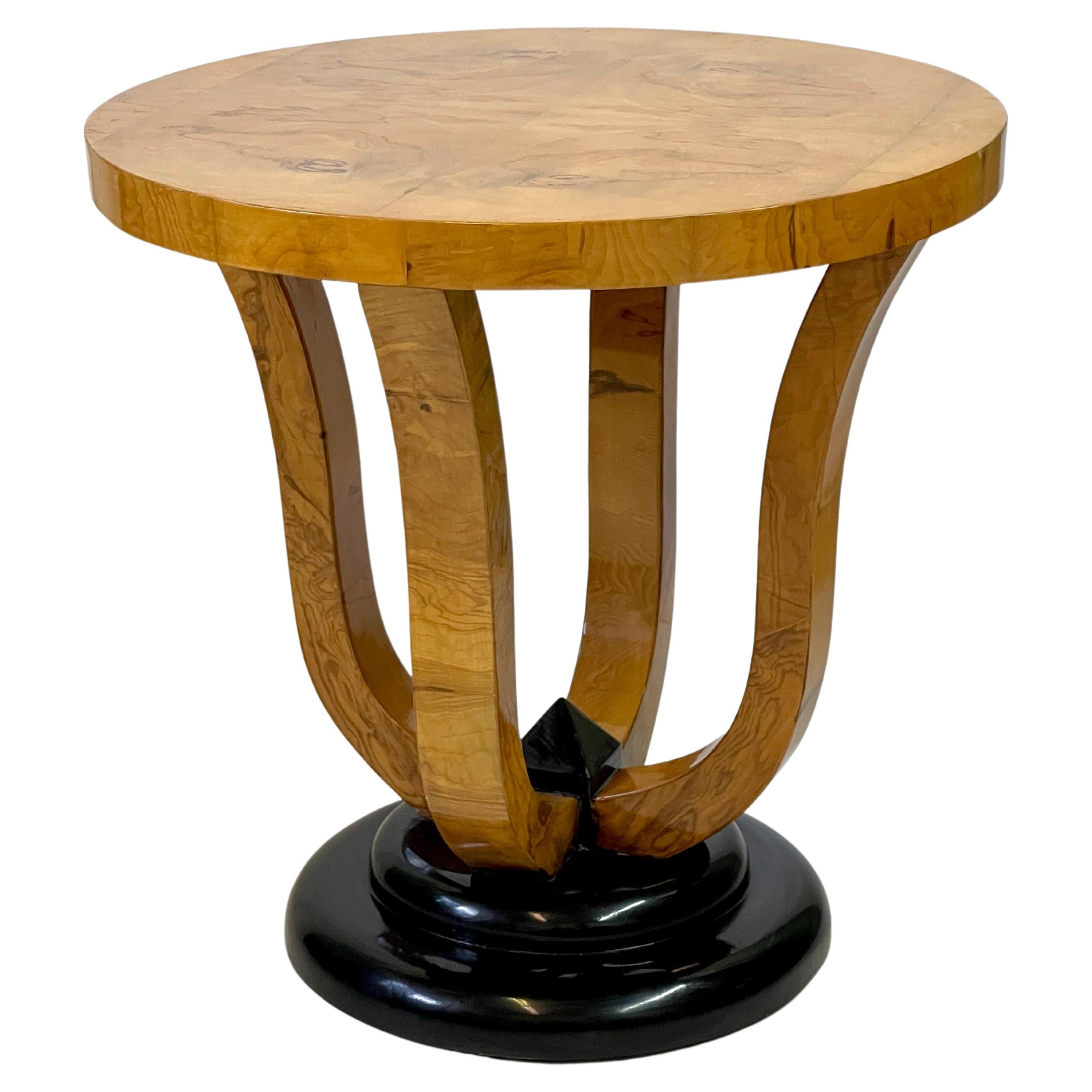 Art Deco Style Burl Wood Gueridon Table