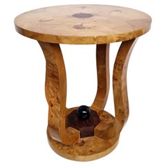Art Deco Style Burl Wood Side Table