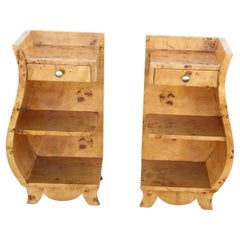 Tables de nuit avec étagères, style Art Déco, en bois doré