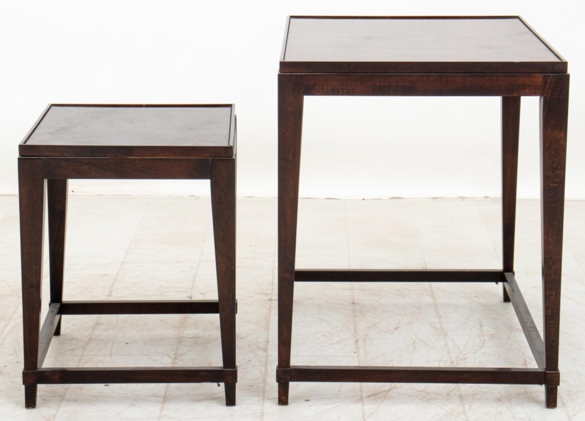 American Art Deco Style Burlwood Nesting Tables, Two For Sale