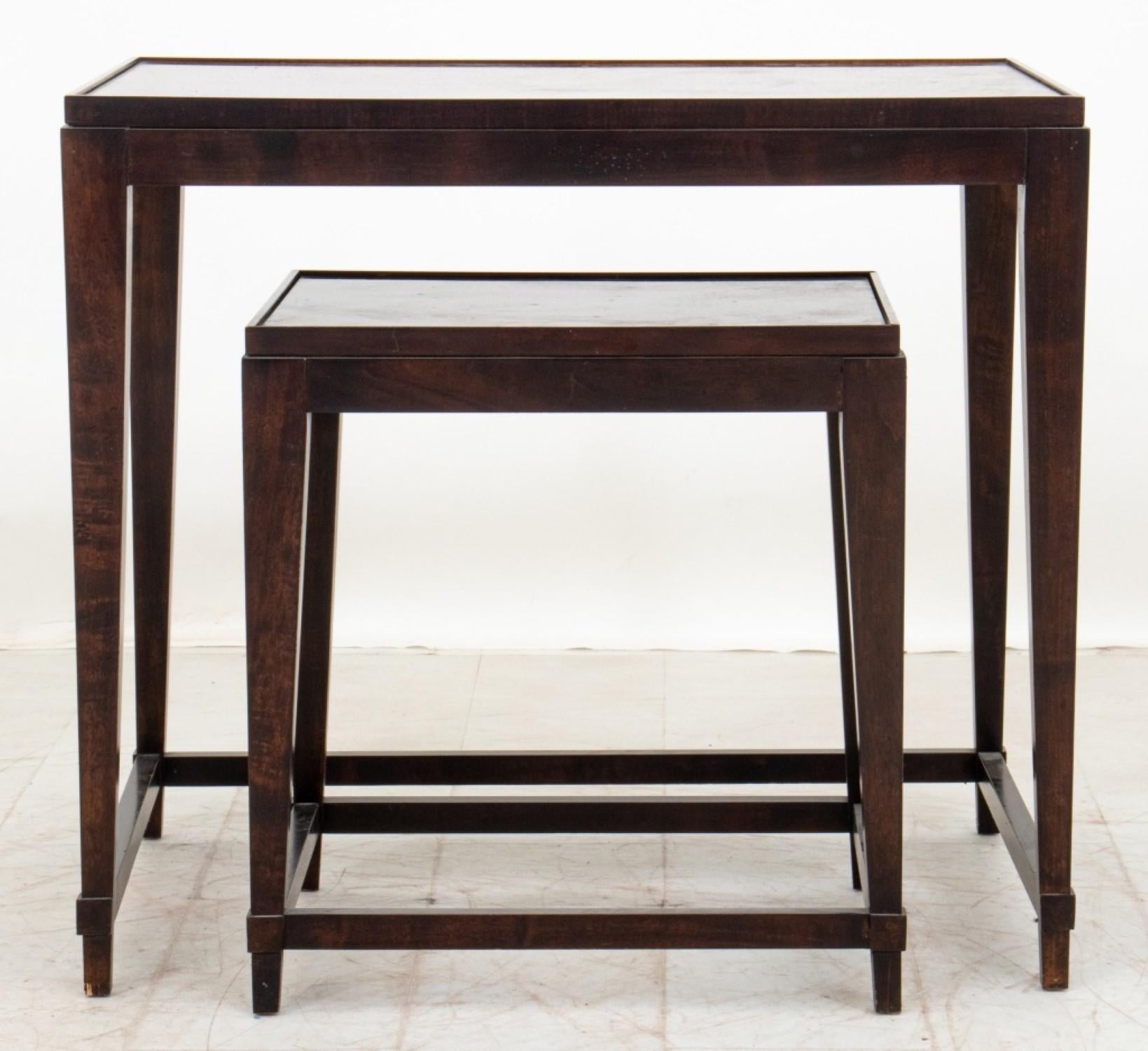 Art Deco Style Burlwood Nesting Tables, Two For Sale 1