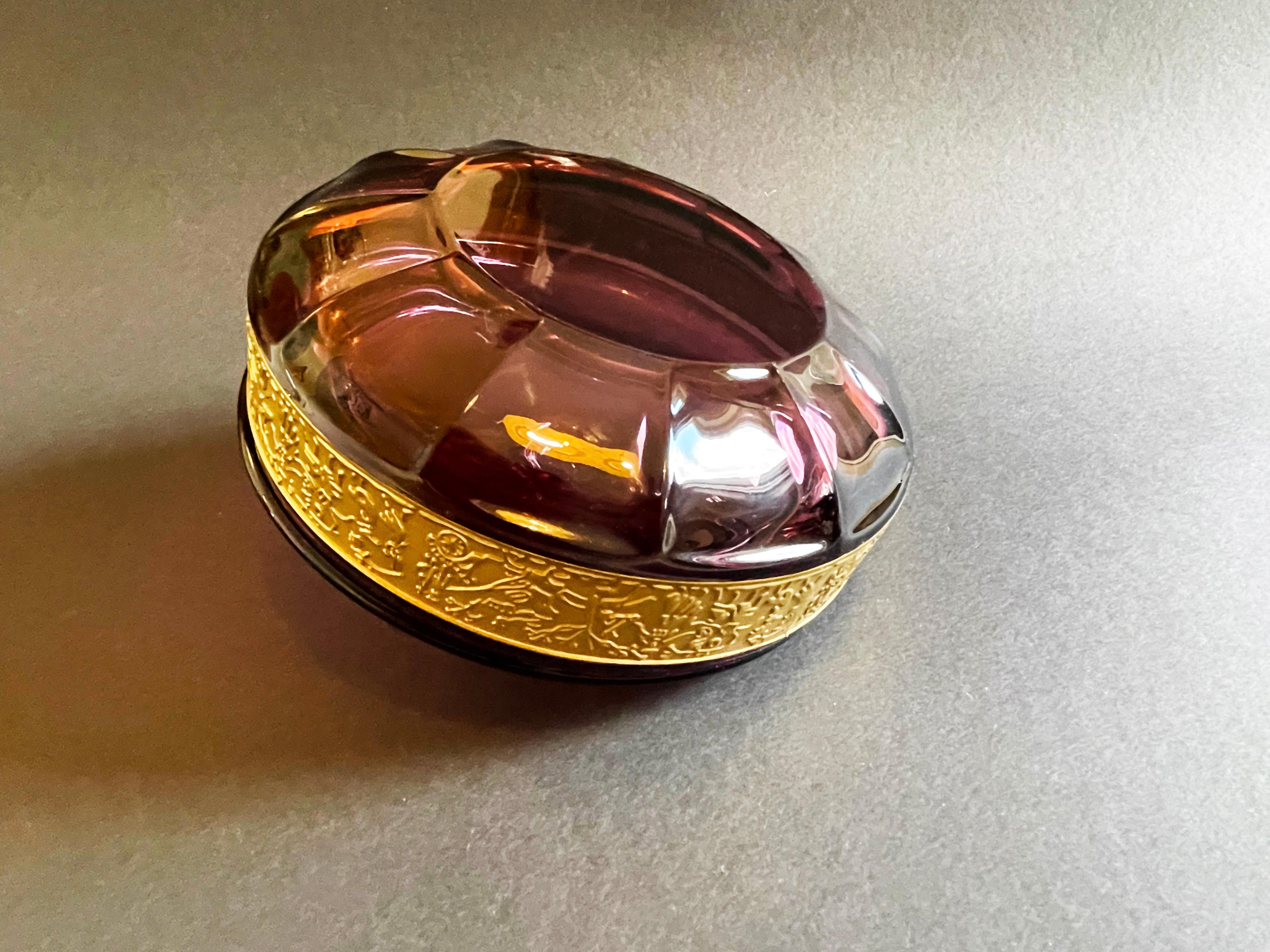 Art Deco Style Candy Dish Amethyst Glas by Walther & Sohne, Mid-Century, Germany For Sale 1