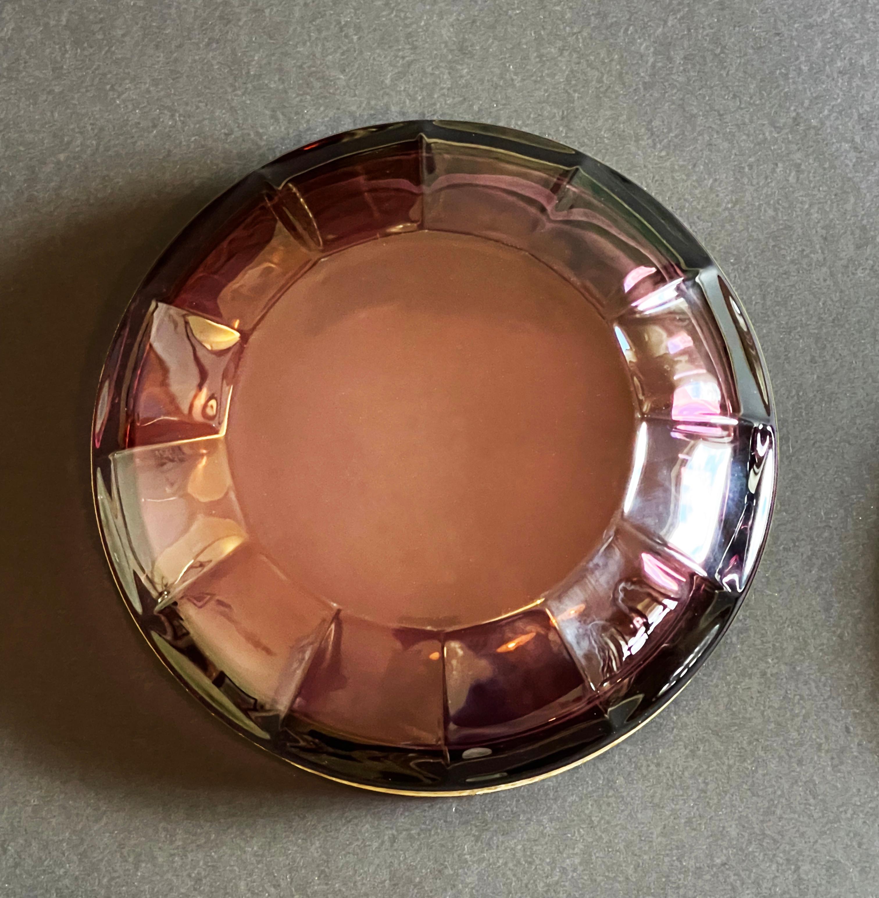 Art Deco Style Candy Dish Amethyst Glas by Walther & Sohne, Mid-Century, Germany For Sale 2