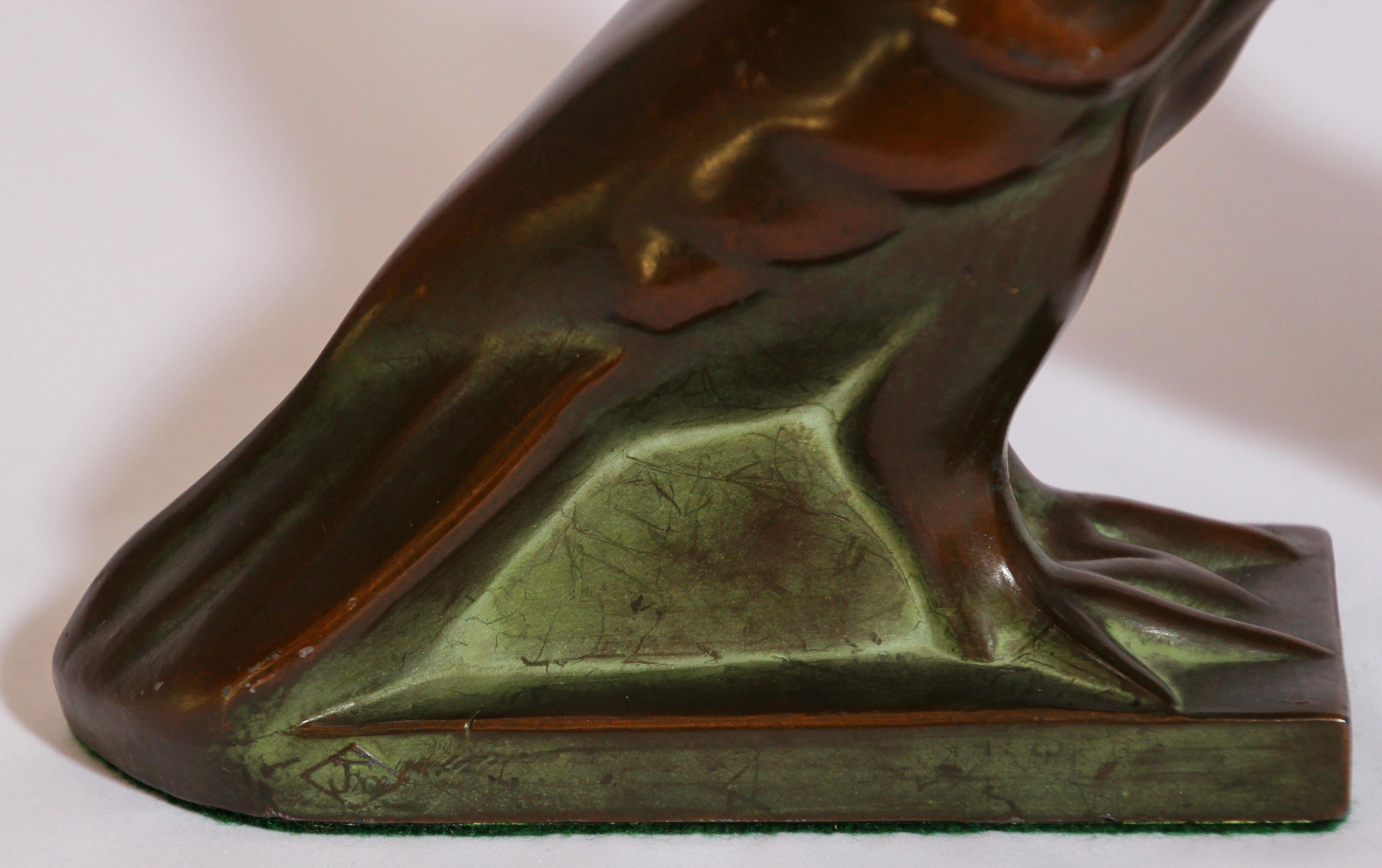 Art Deco Style Cast Bronze Birds Bookends 2