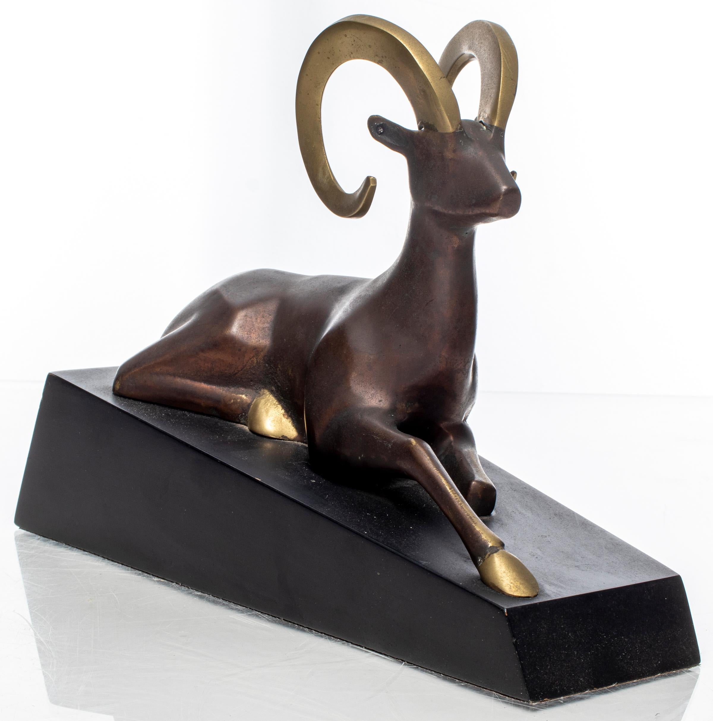 Art Deco Style Cast Metal Sculpture of a Ram In Good Condition In New York, NY