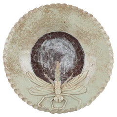 Art Deco Style Ceramic Plate with a Beautiful Dragonfly 1950