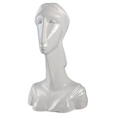 Vintage Art Deco Style Ceramic Woman Bust