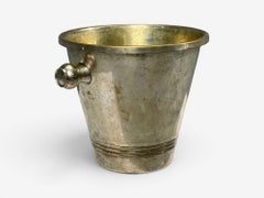 Stile Art Déco, secchiello per champagne o per il ghiaccio, placcato argento, Francia, XX secolo.