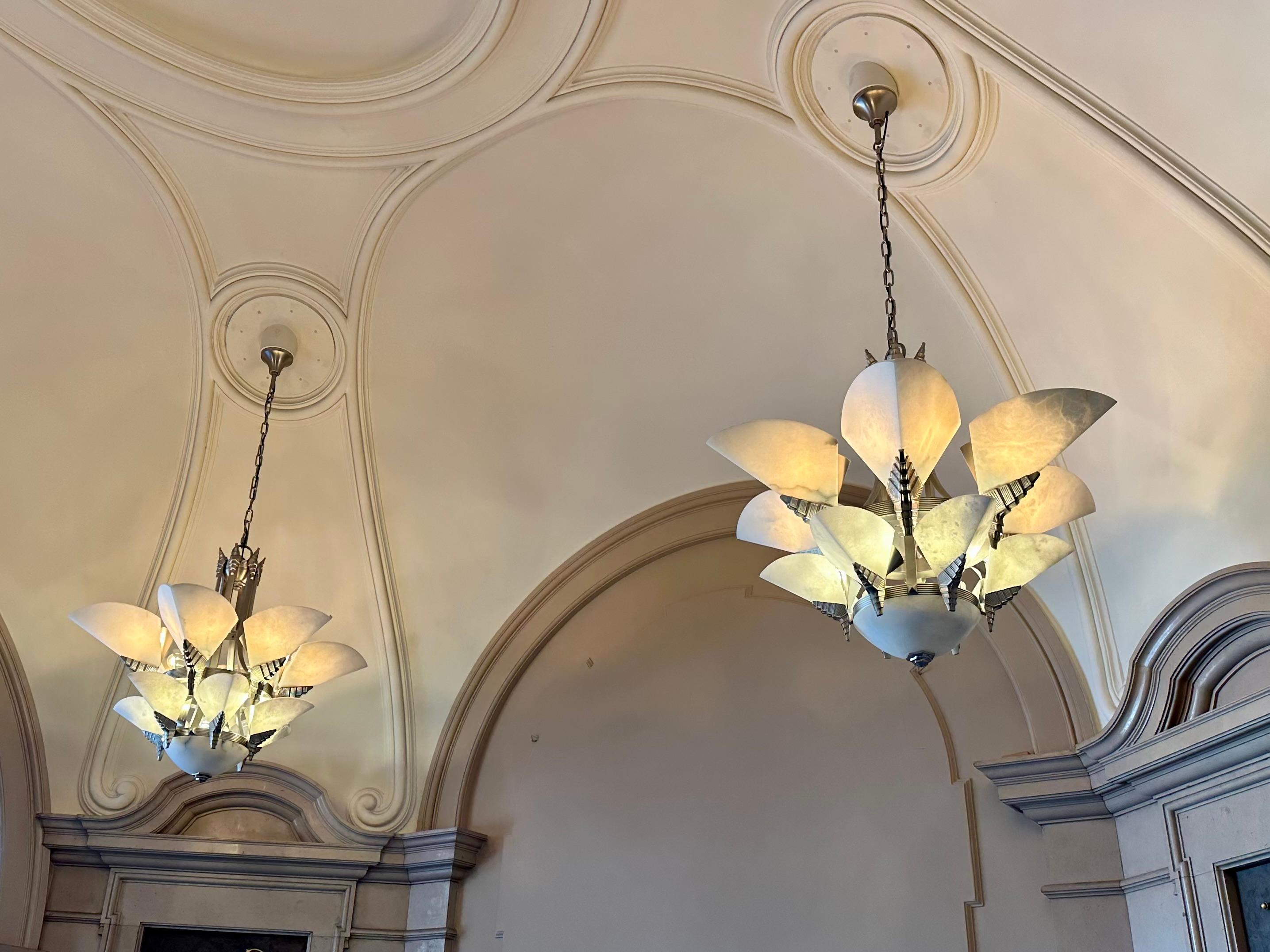 For many years, this Art Deco Style chandeliers adorned an entrance of the prestigious 5-star Grand Hotel 