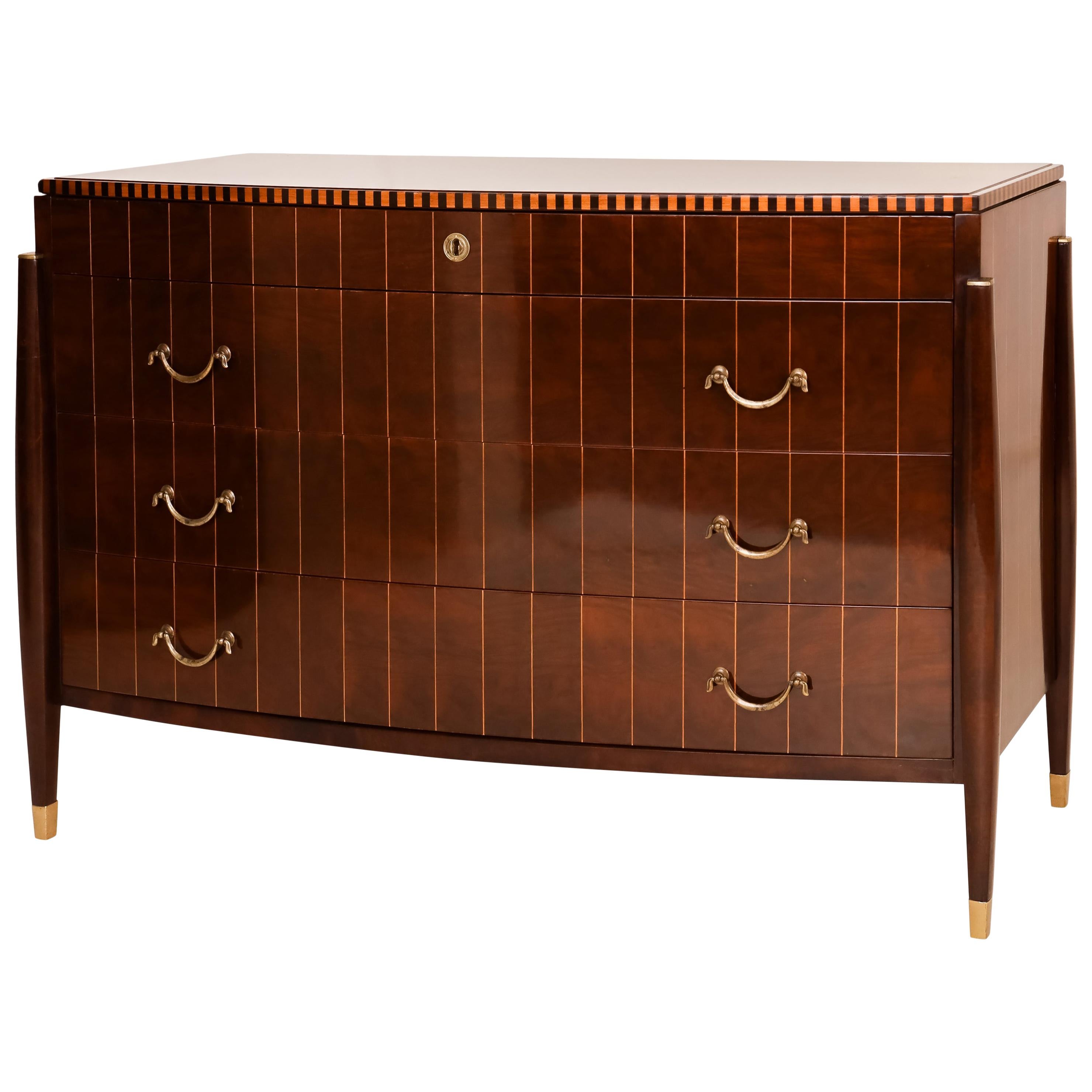 Art Deco Style Chest of Drawers, 1980s-1990s