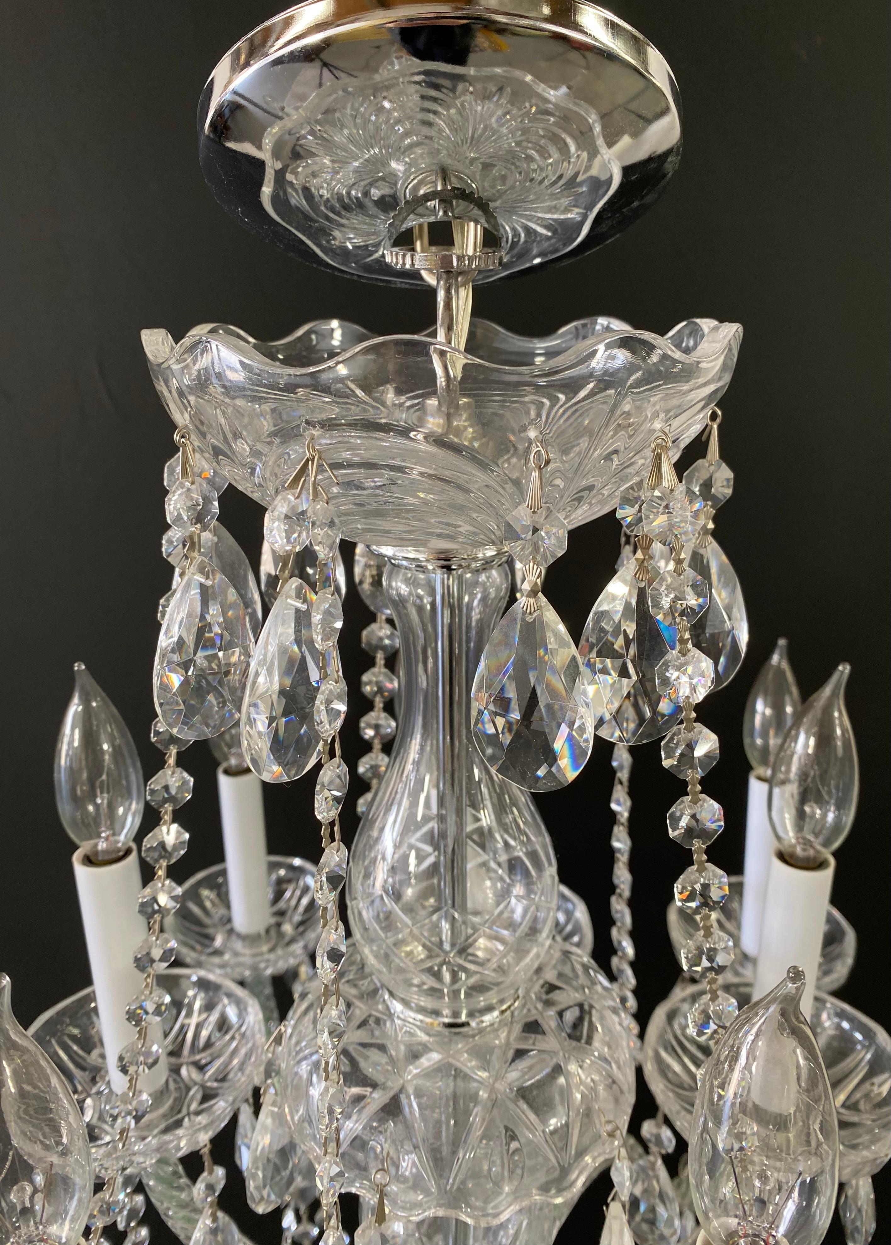 Art Deco Style Christal Chandelier in the Manor of Waterford, 10 Arms For Sale 2