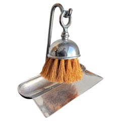 Art Deco Style Chrome Crumb Tray Valet Brush Set