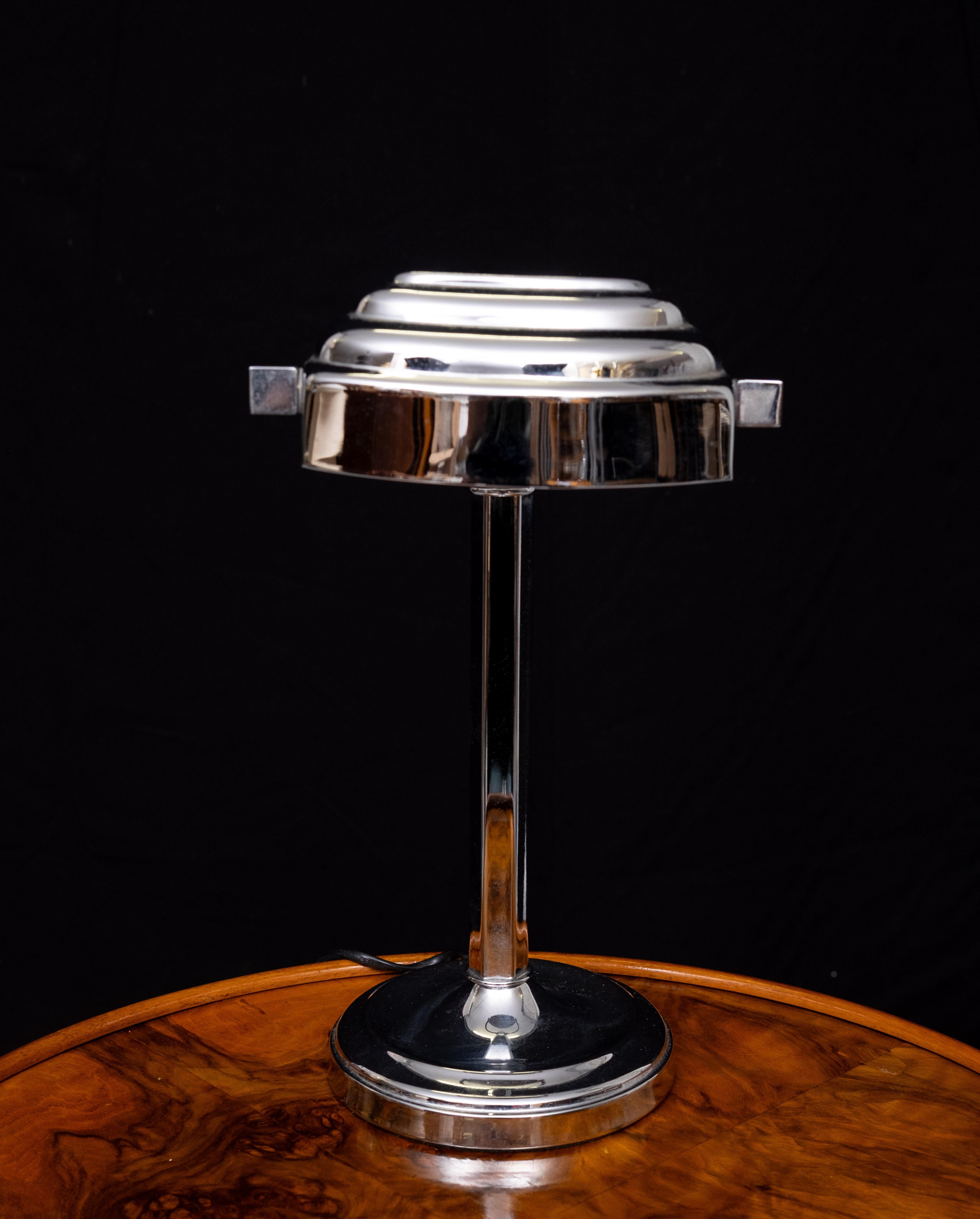 Lampada da tavolo cromata in stile Art Deco  Dieter Sieger Germania in vendita 3