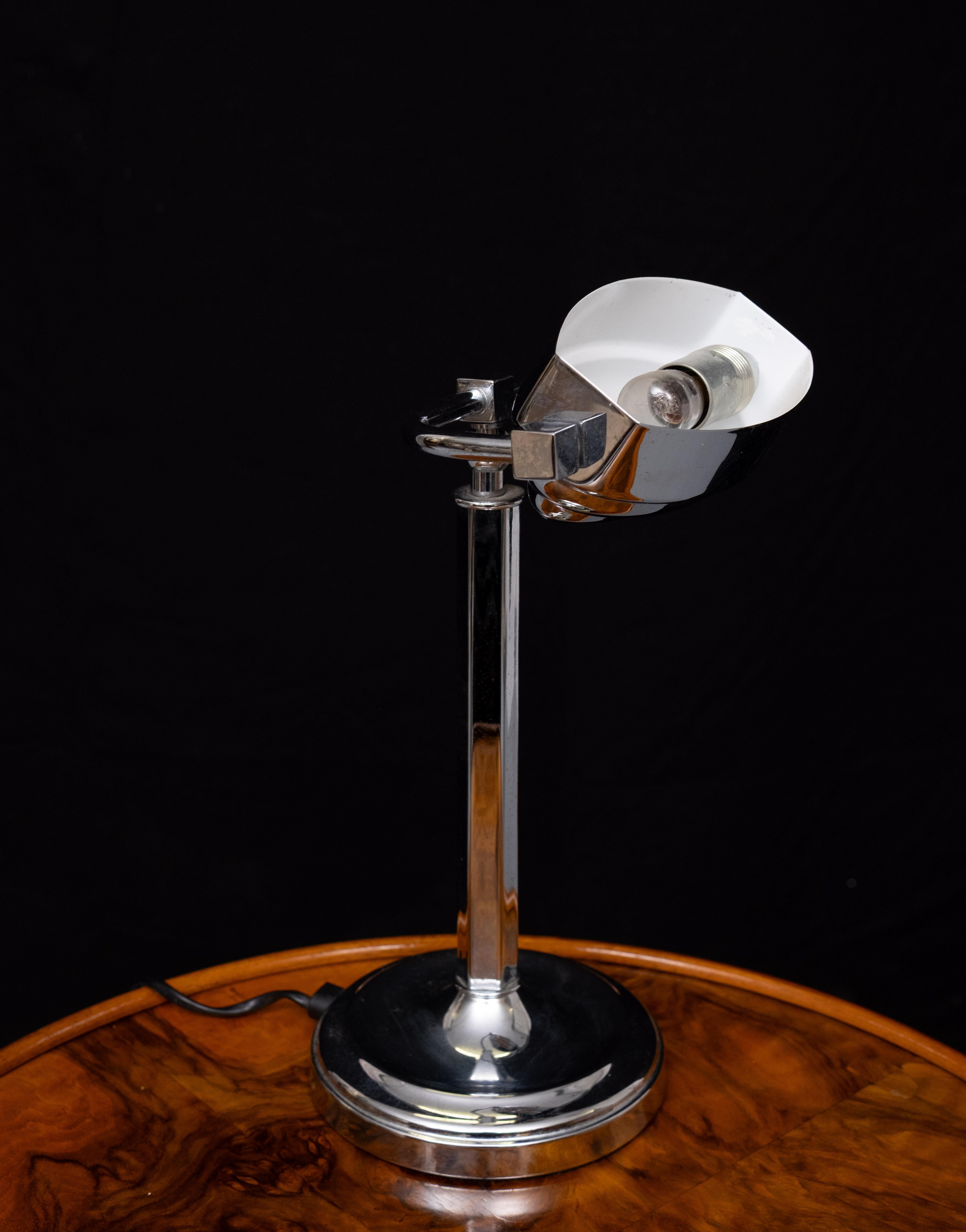 Lampada da tavolo cromata in stile Art Deco  Dieter Sieger Germania in vendita 5