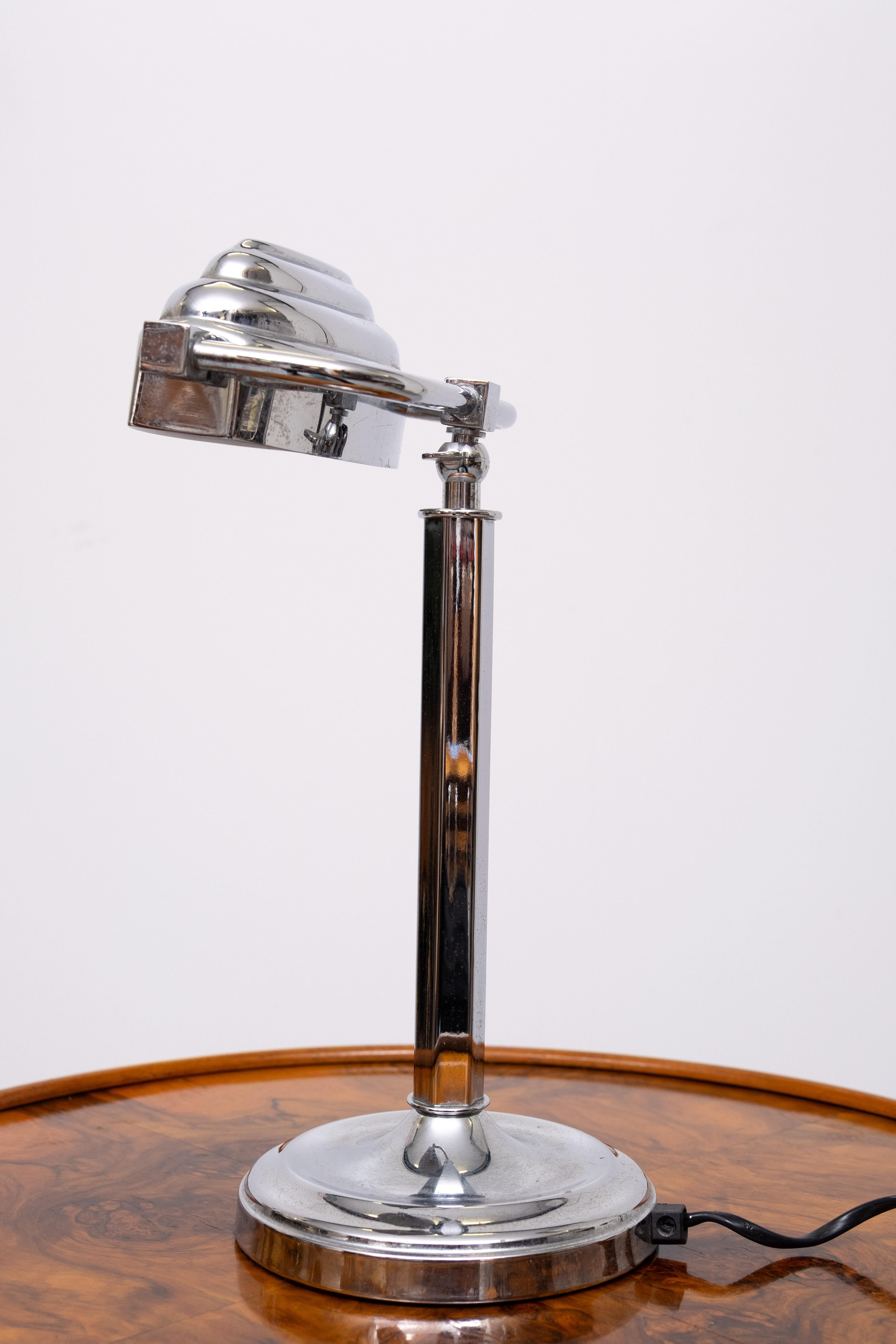 Cromo Lampada da tavolo cromata in stile Art Deco  Dieter Sieger Germania in vendita