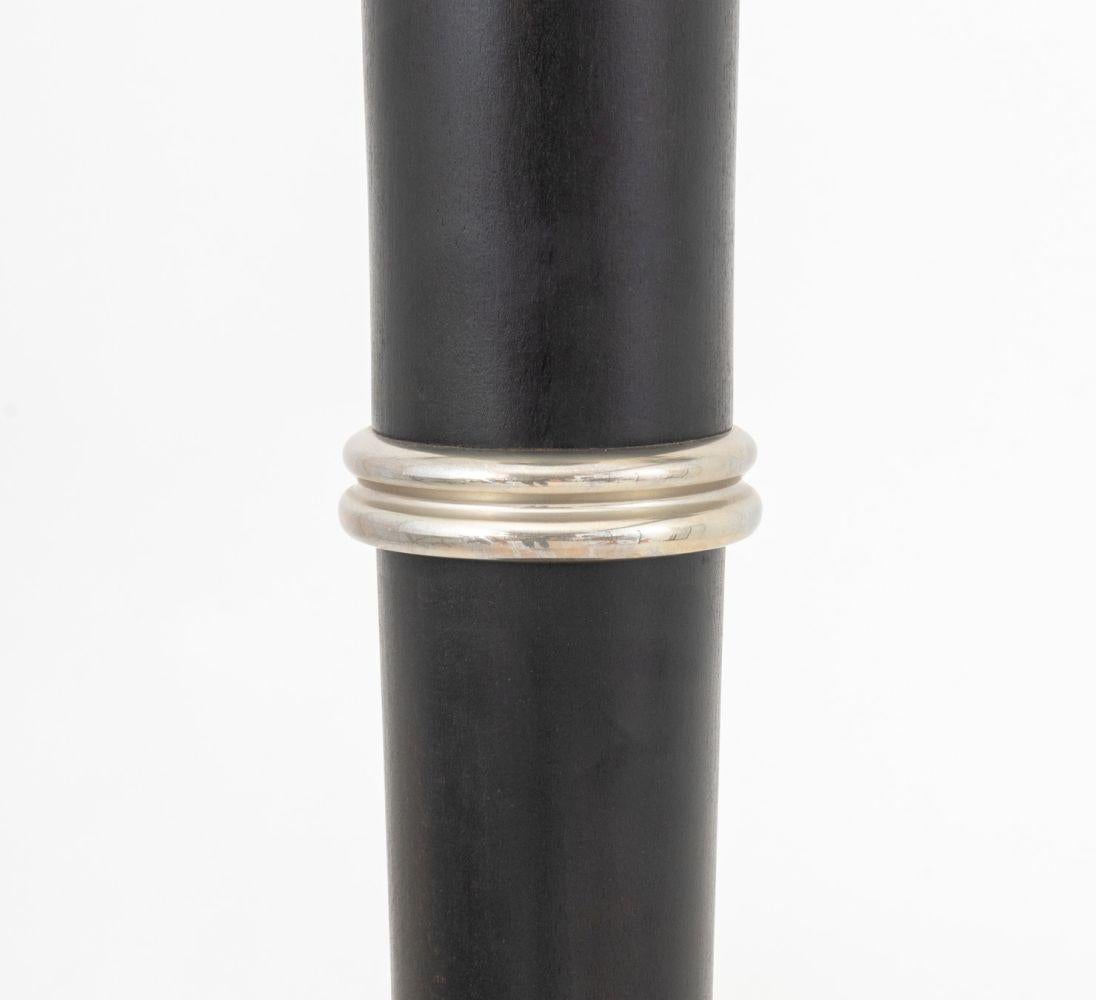 20th Century Art Deco Style Chrome & Glass Ebonized Floor Lamp For Sale