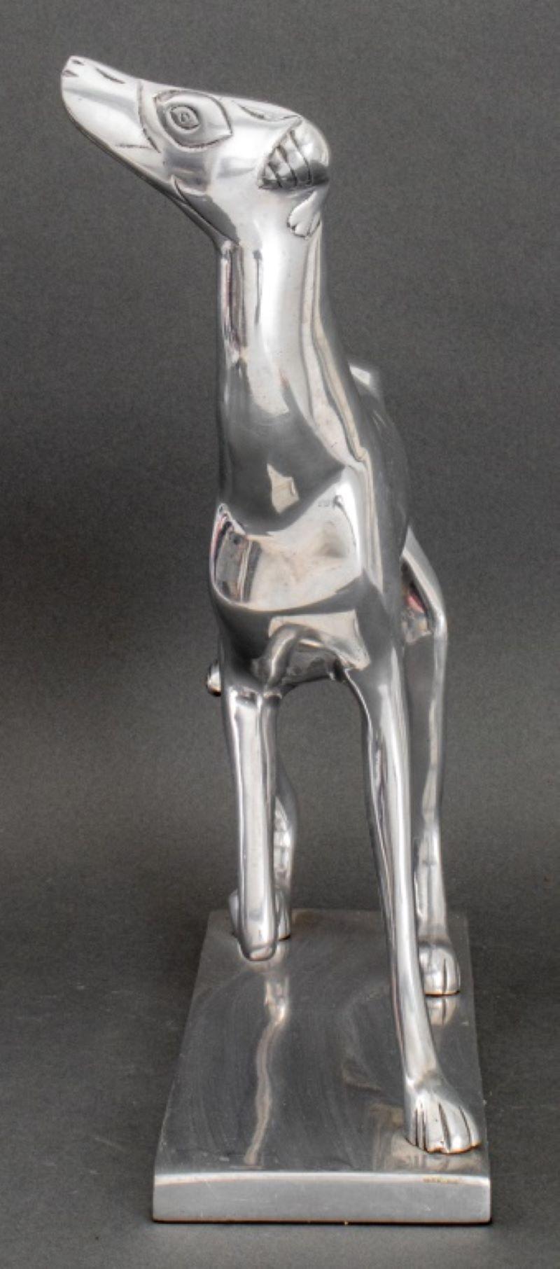 Metal Art Deco Style Chrome Italian Greyhound or Whippet