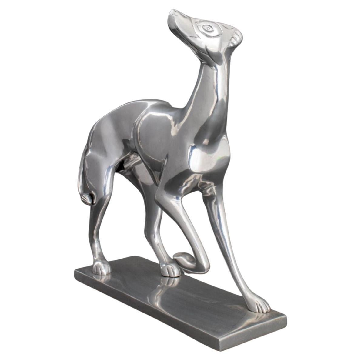 Art Deco Style Chrome Italian Greyhound or Whippet