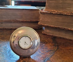 Art Deco Style Chrome or Silveroid Desk Timepiece