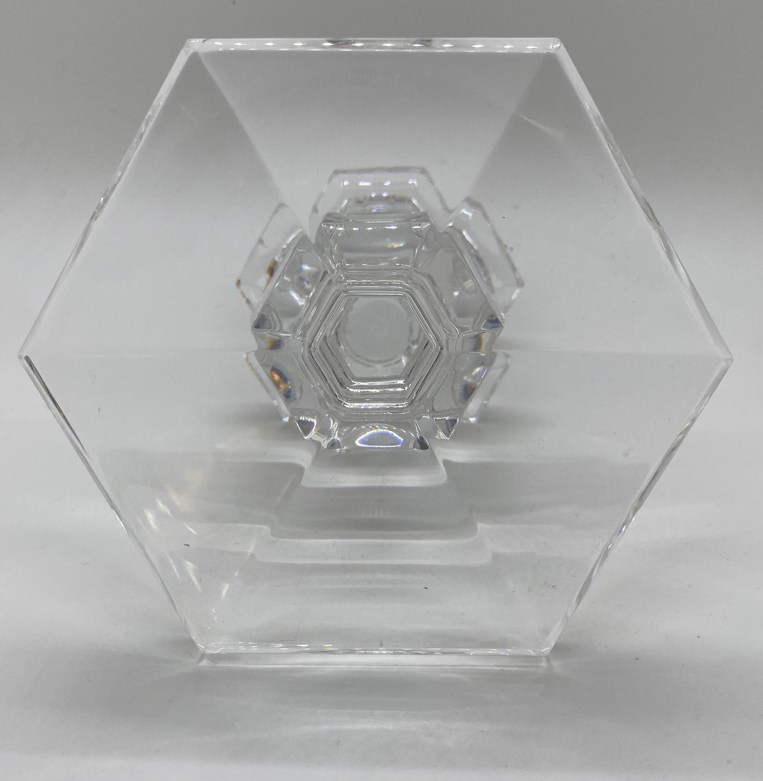 Kerzenhalter aus klarem Kristall im Art-Déco-Stil, ein Paar  im Angebot 3