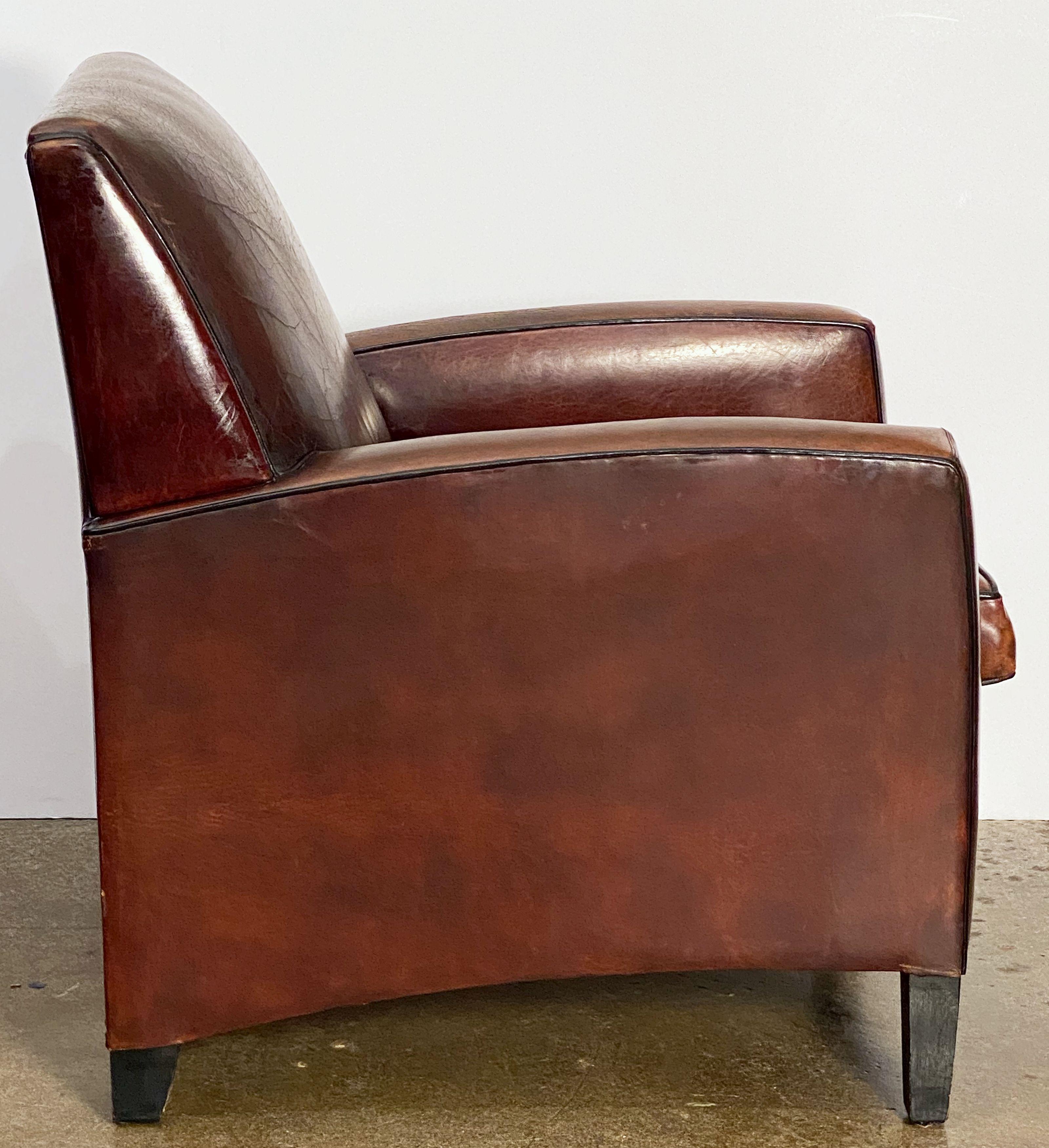 Art Deco Style Club Chair of Leather from Holland 7