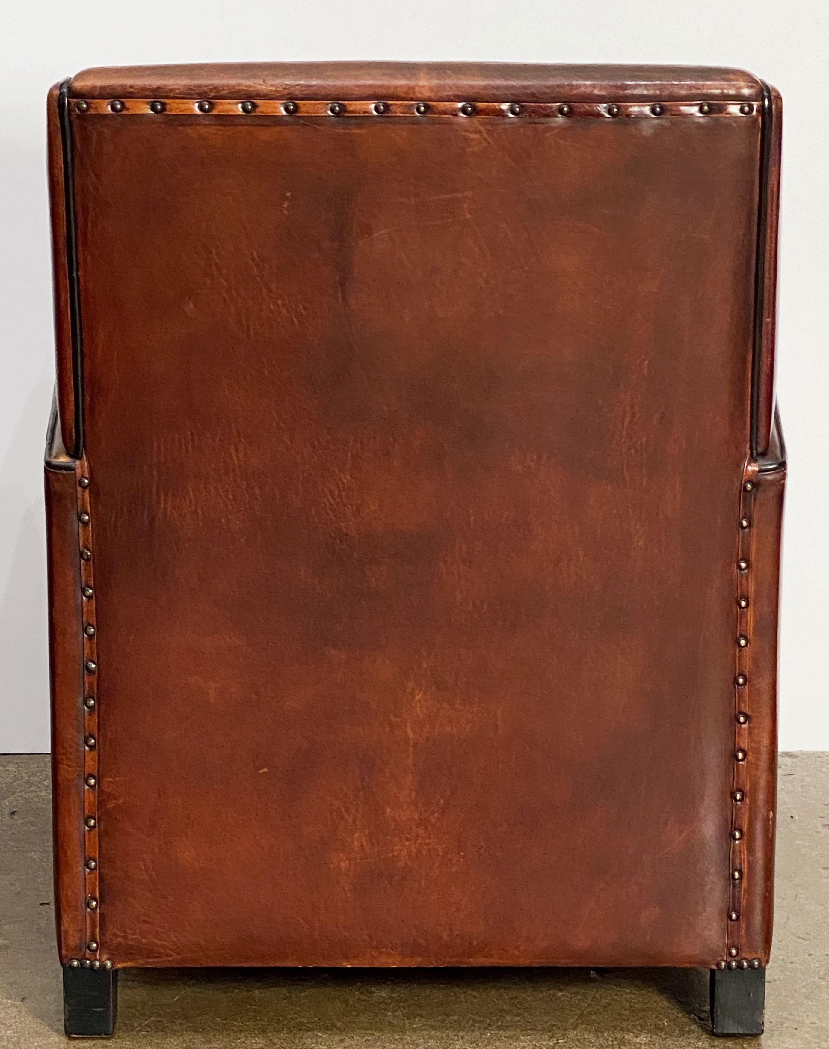 Art Deco Style Club Chair of Leather from Holland 9