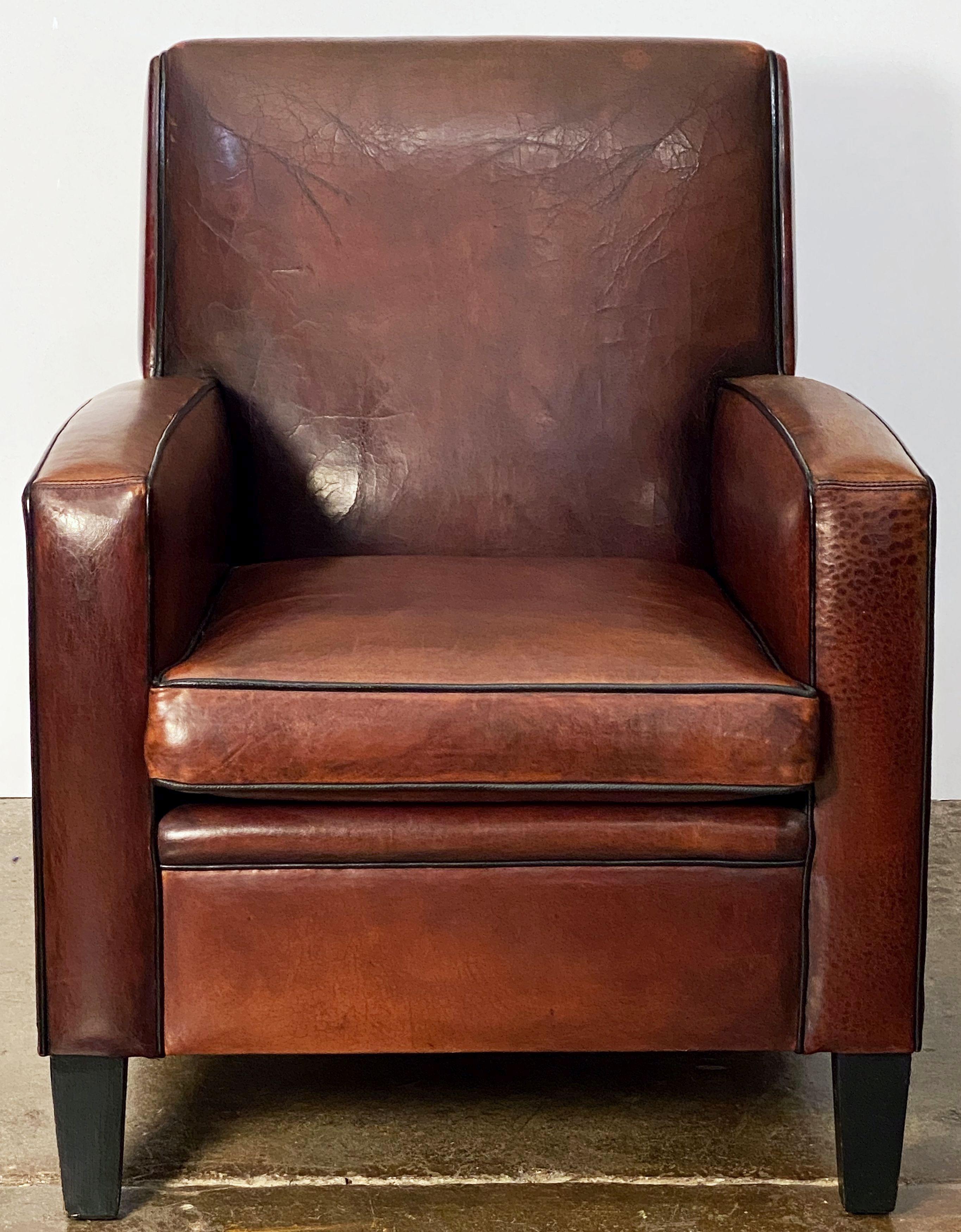 Art Deco Style Club Chair of Leather from Holland 1