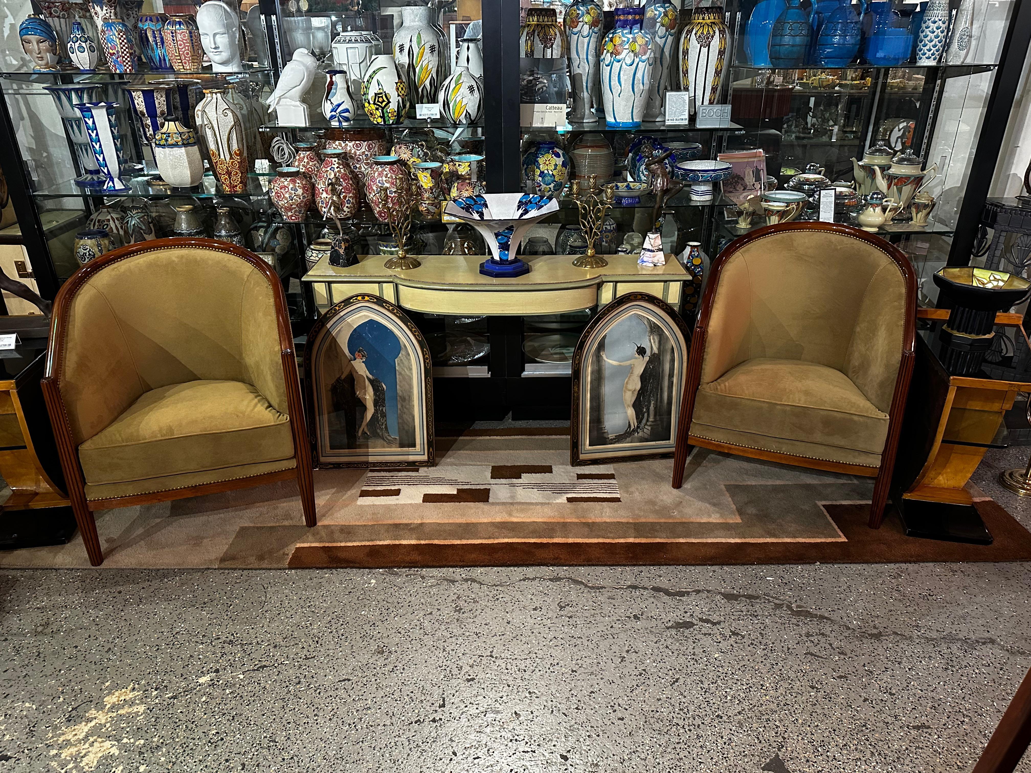 Art Deco Style Club Tub Chairs French style For Sale 2