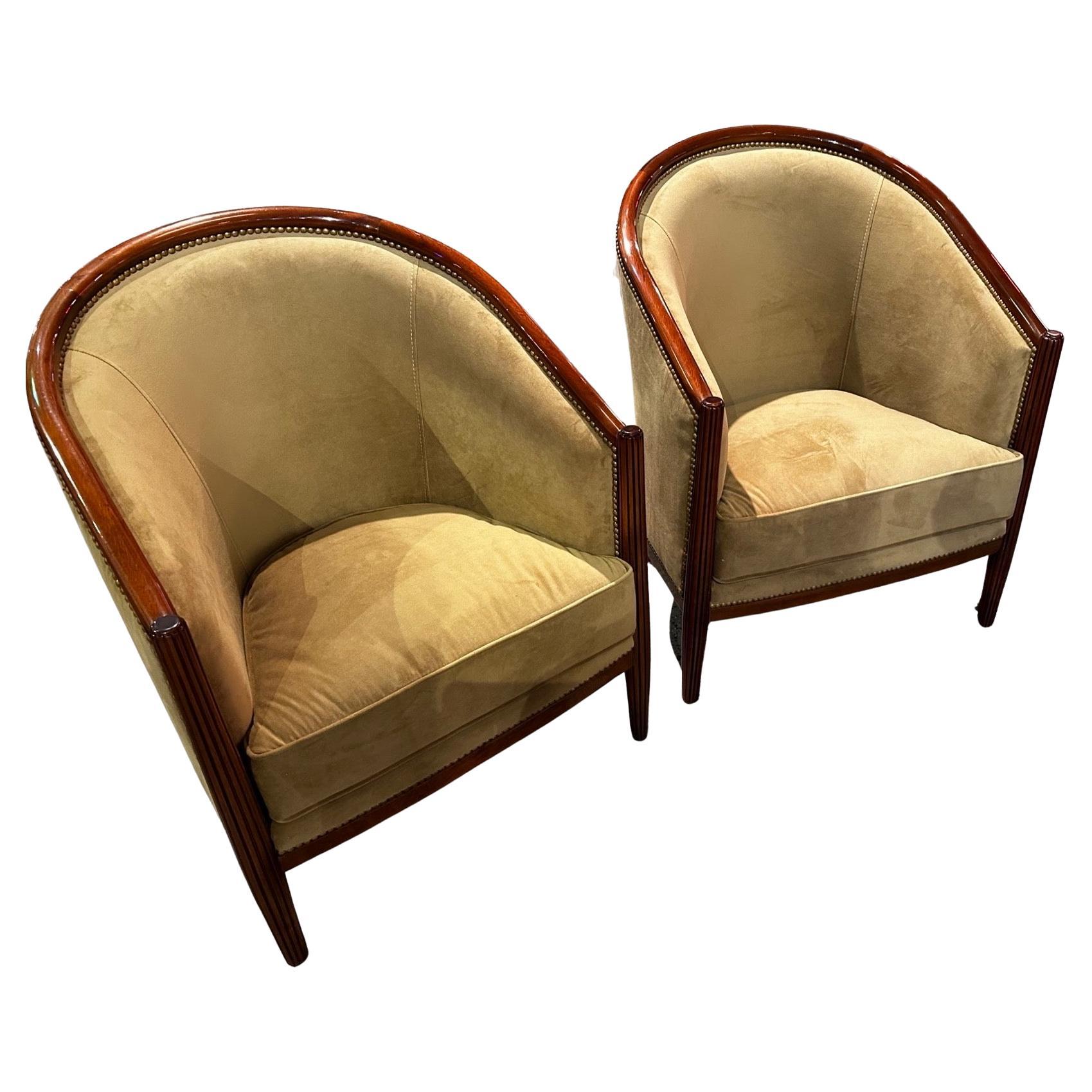Art Deco Style Club Tub Chairs French style For Sale