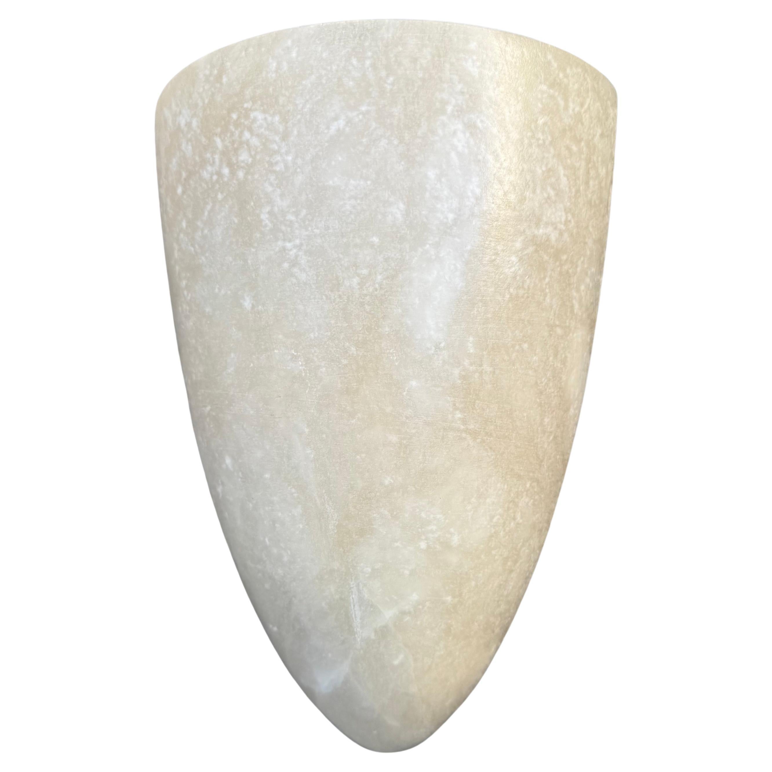 Art Deco Style Cocoon Shape Midcentury Modern Era Alabaster Wall Sconce