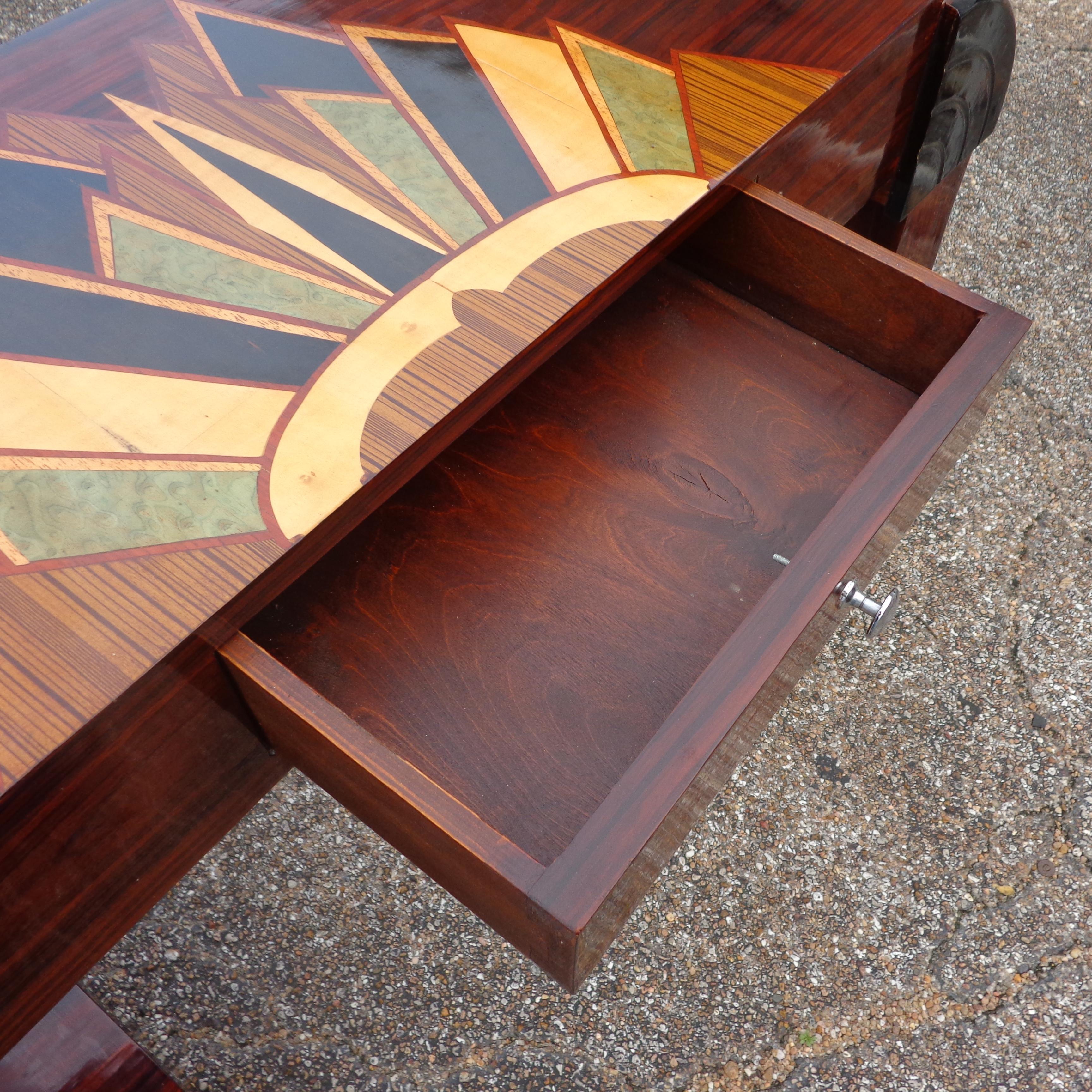Parquetry Art Deco Style Console