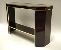 Art Deco Style Console, Painted in Tortoiseshell Way, circa 1980