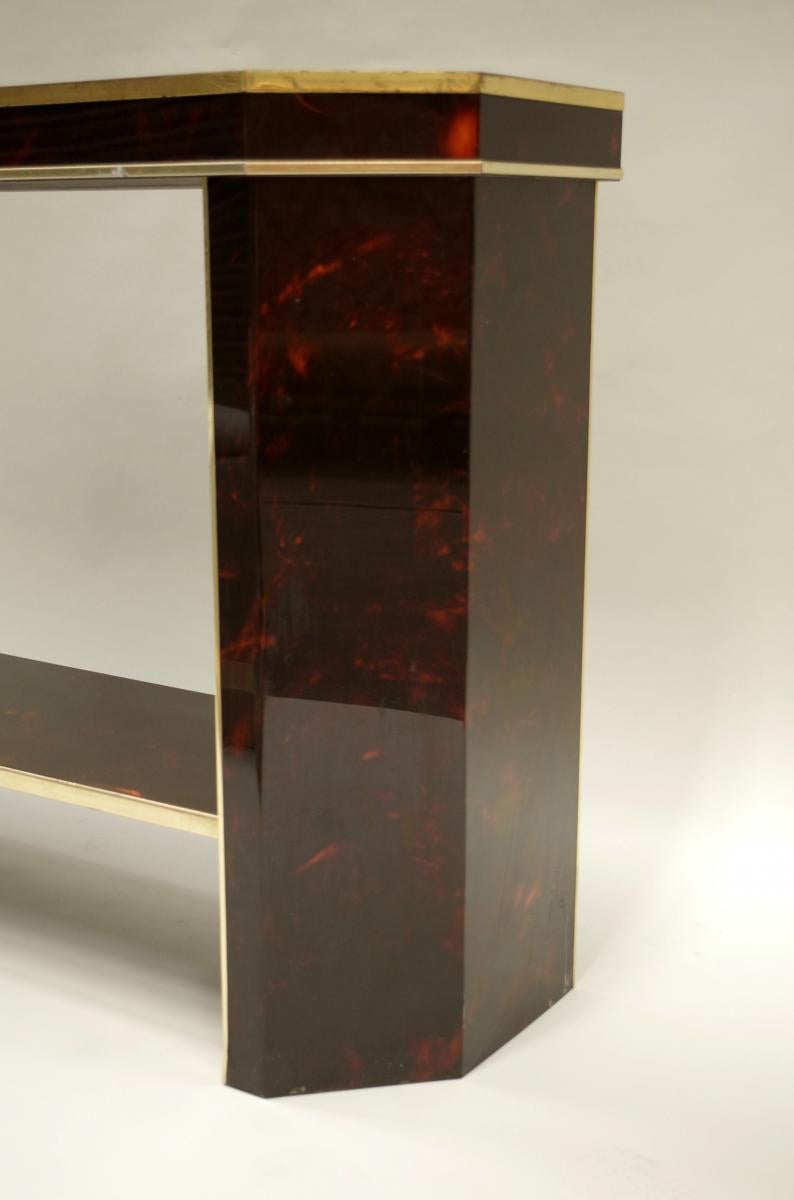 Late 20th Century Art Deco Style Console, Painted in Tortoiseshell Way, circa 1980