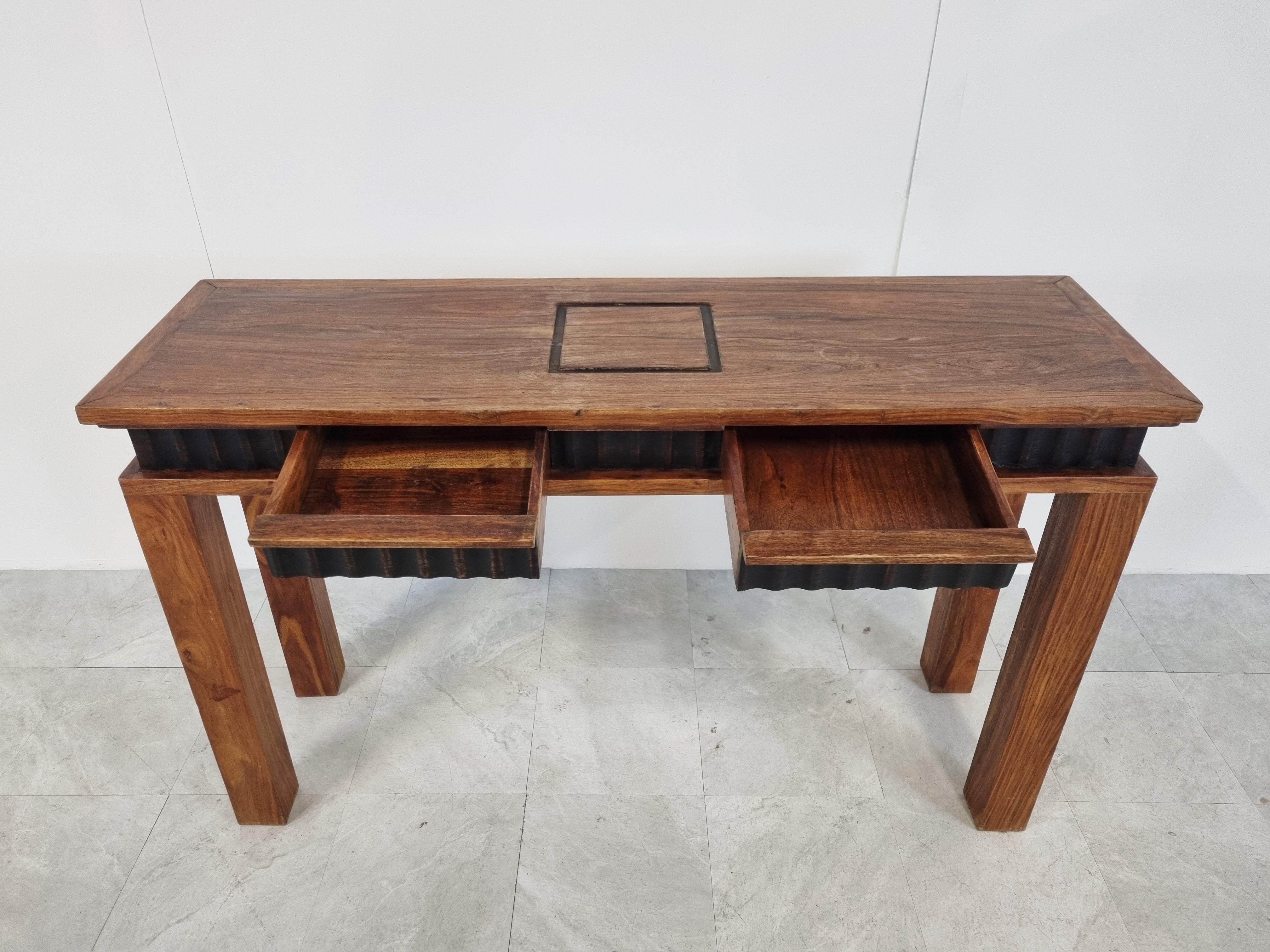 Belgian Art Deco Style Console Table, 1960s