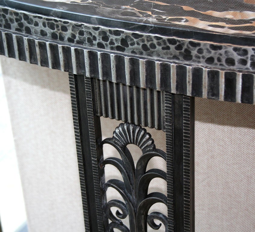 Wrought Iron Art Deco Style Console Table after Edgar Brandt